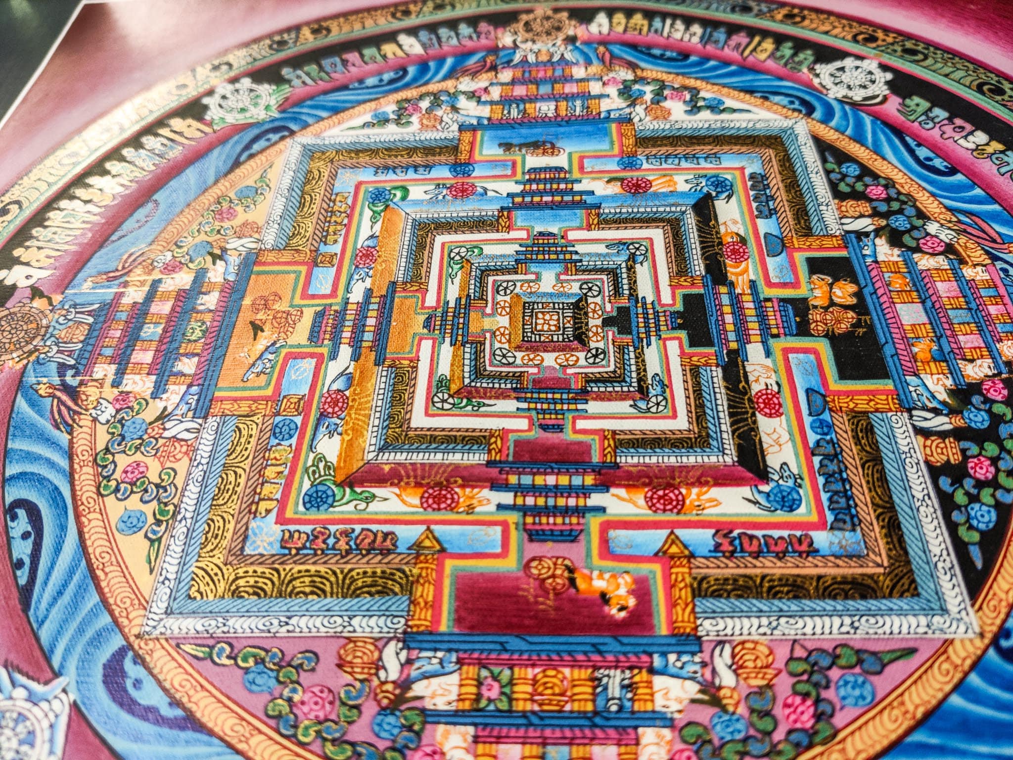 Red Kalchakra Mandala - Lucky Thanka