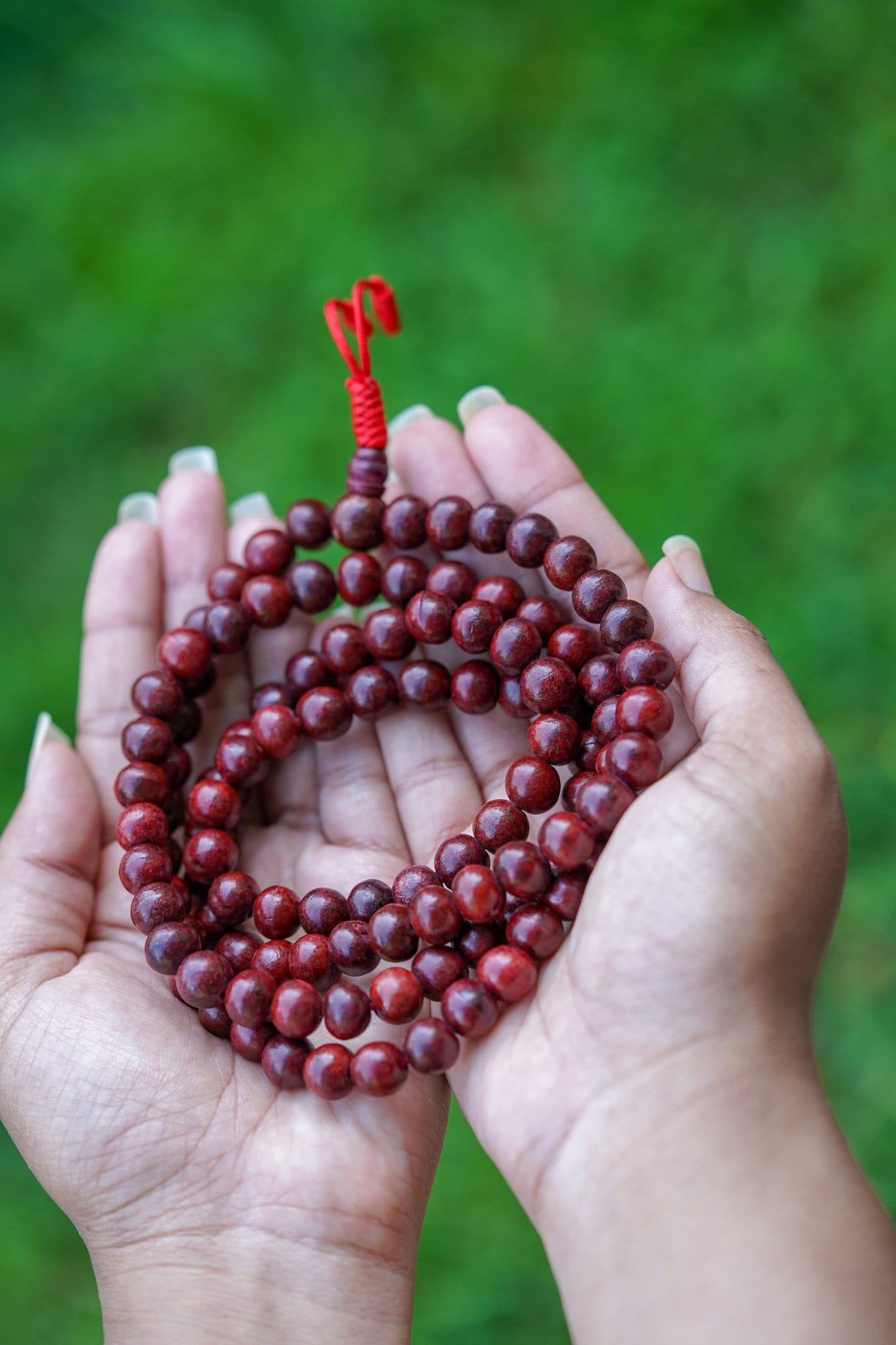 Calming Rose Wood Mala - Lucky Thanka