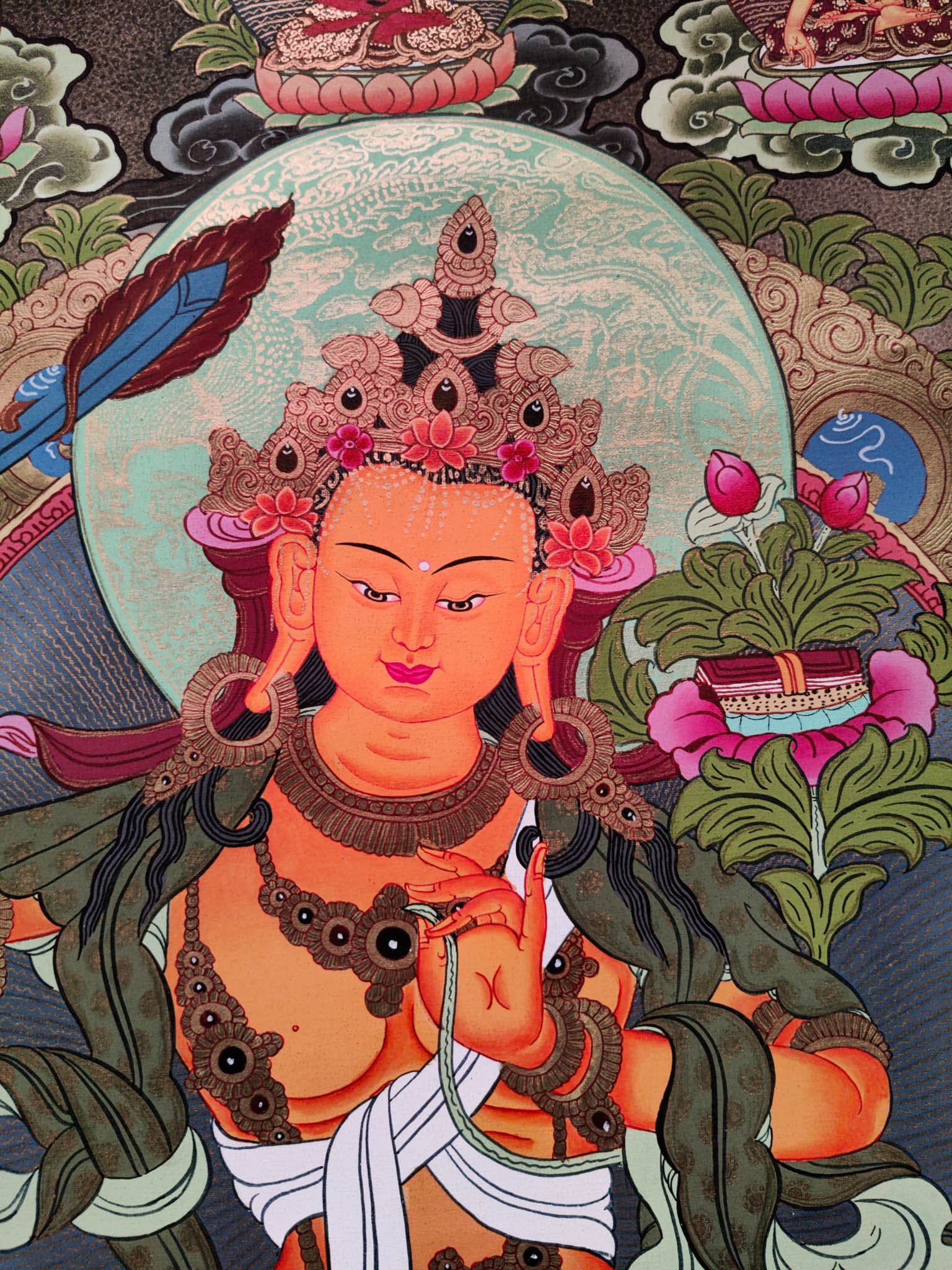 Manjushri Hand Painting - Lucky Thanka