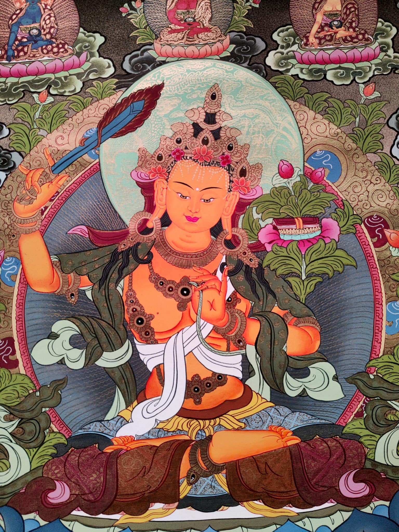 Manjushri Hand Painting - Lucky Thanka