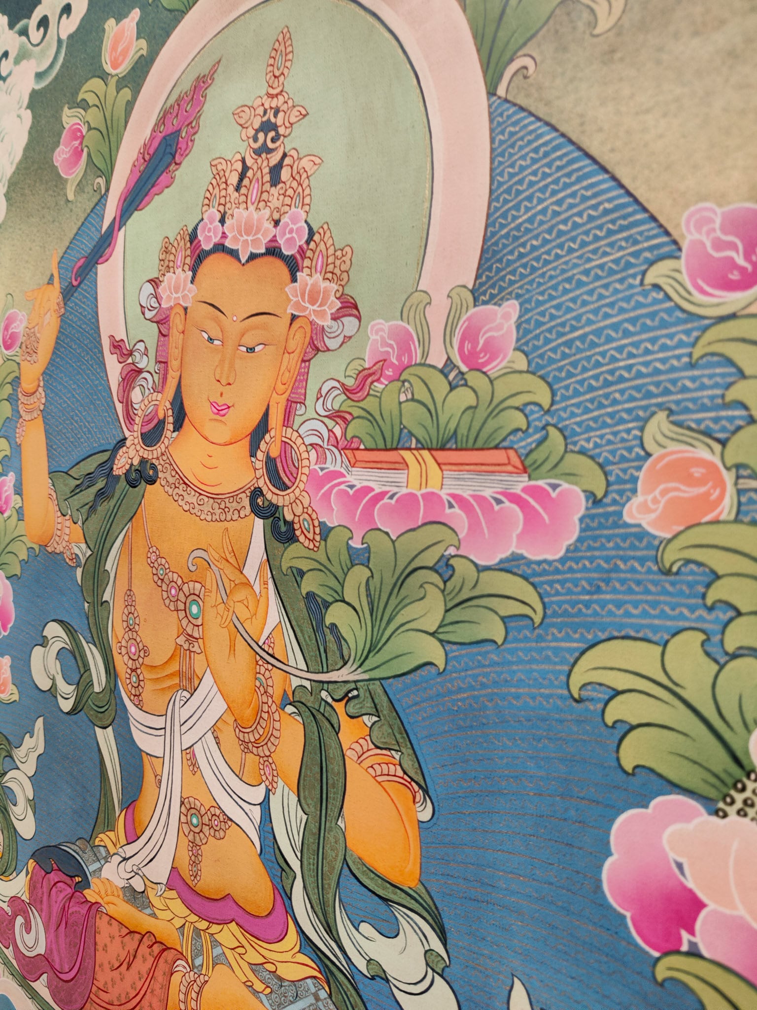 Manjushri with Bodhicitta - Lucky Thanka