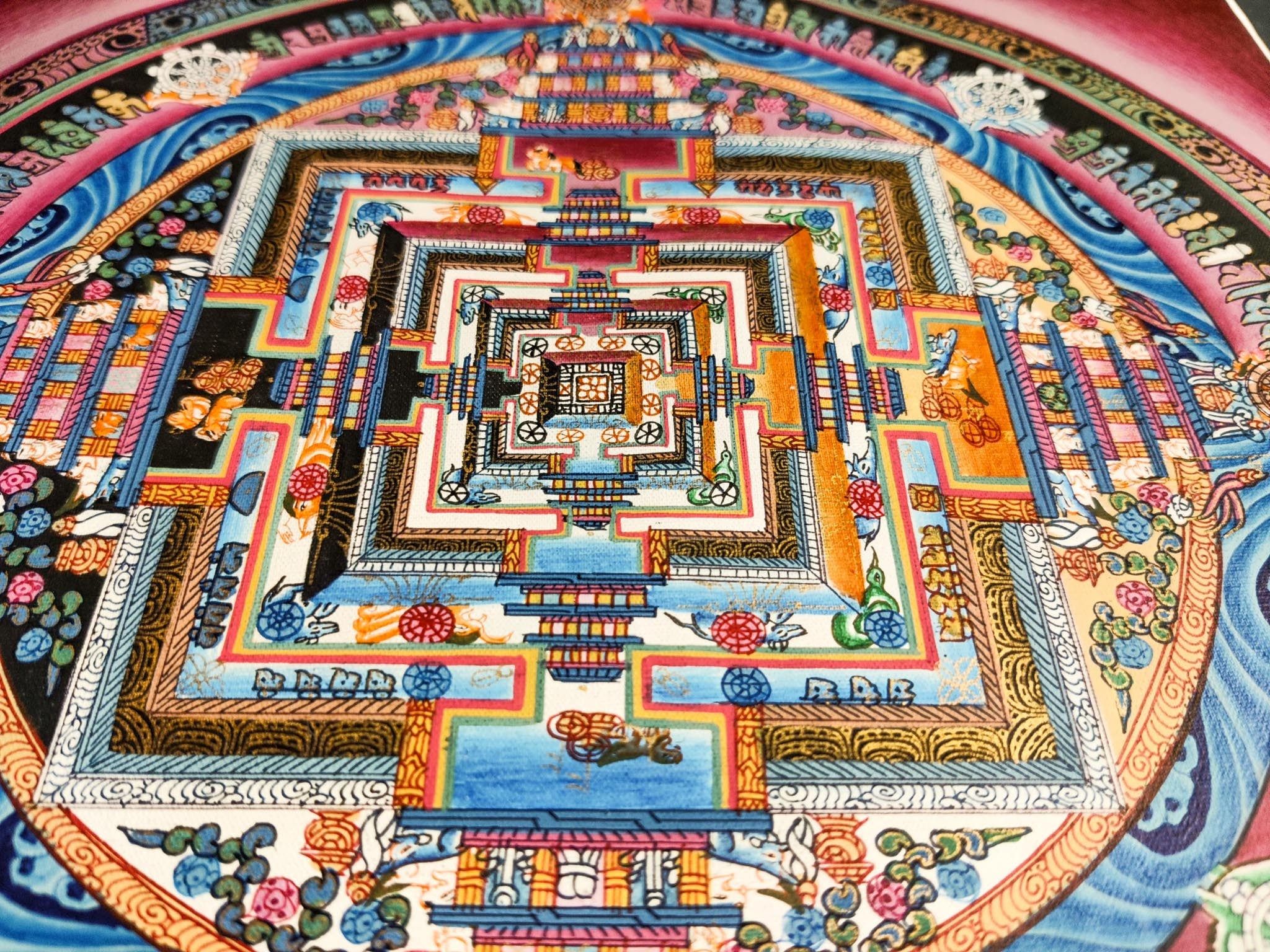 Red Kalchakra Mandala - Lucky Thanka