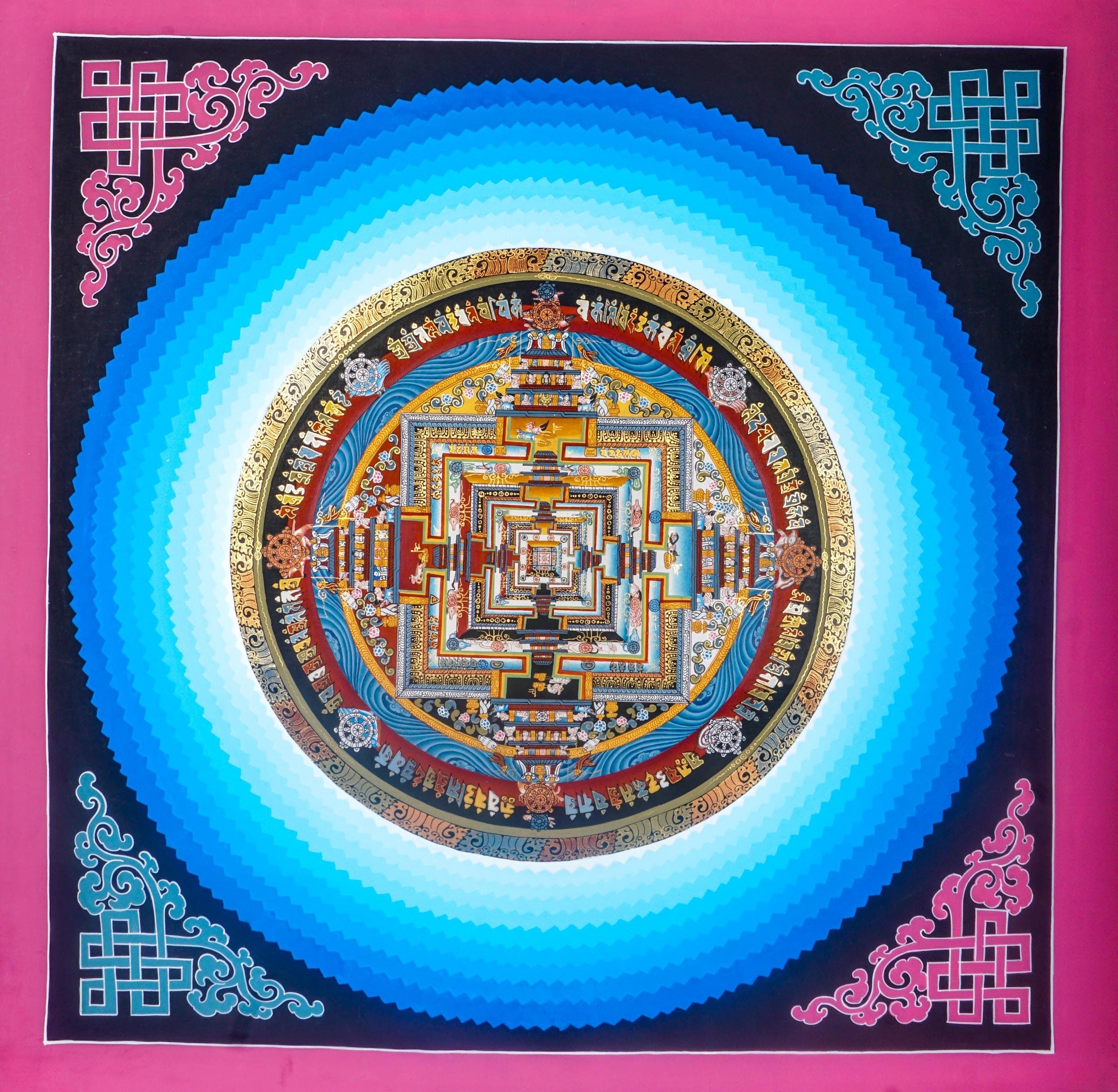 Lotus Kalchakra Mandala Thanka Painting - Lucky Thanka
