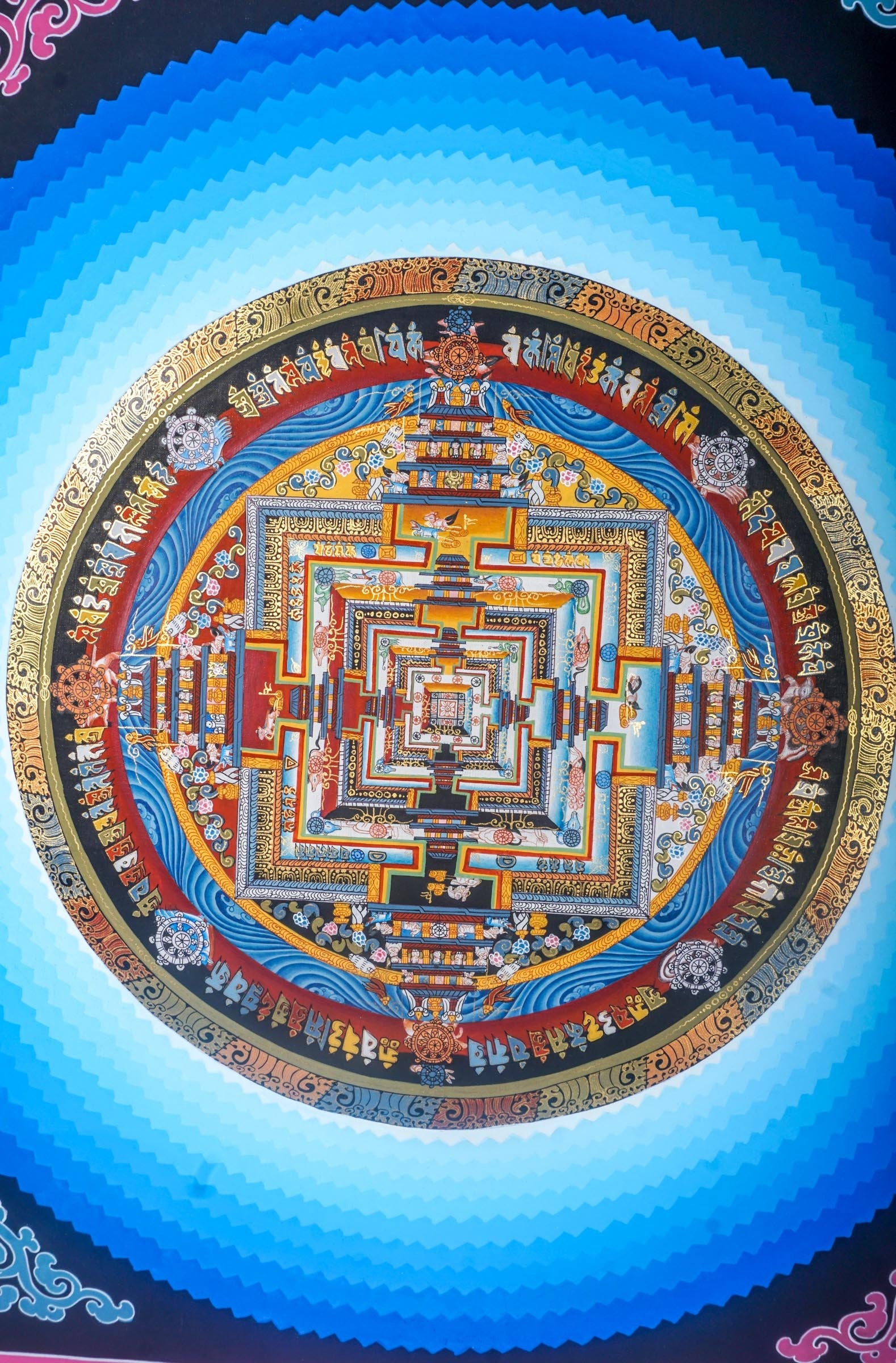 Lotus Kalchakra Mandala Thanka Painting - Lucky Thanka
