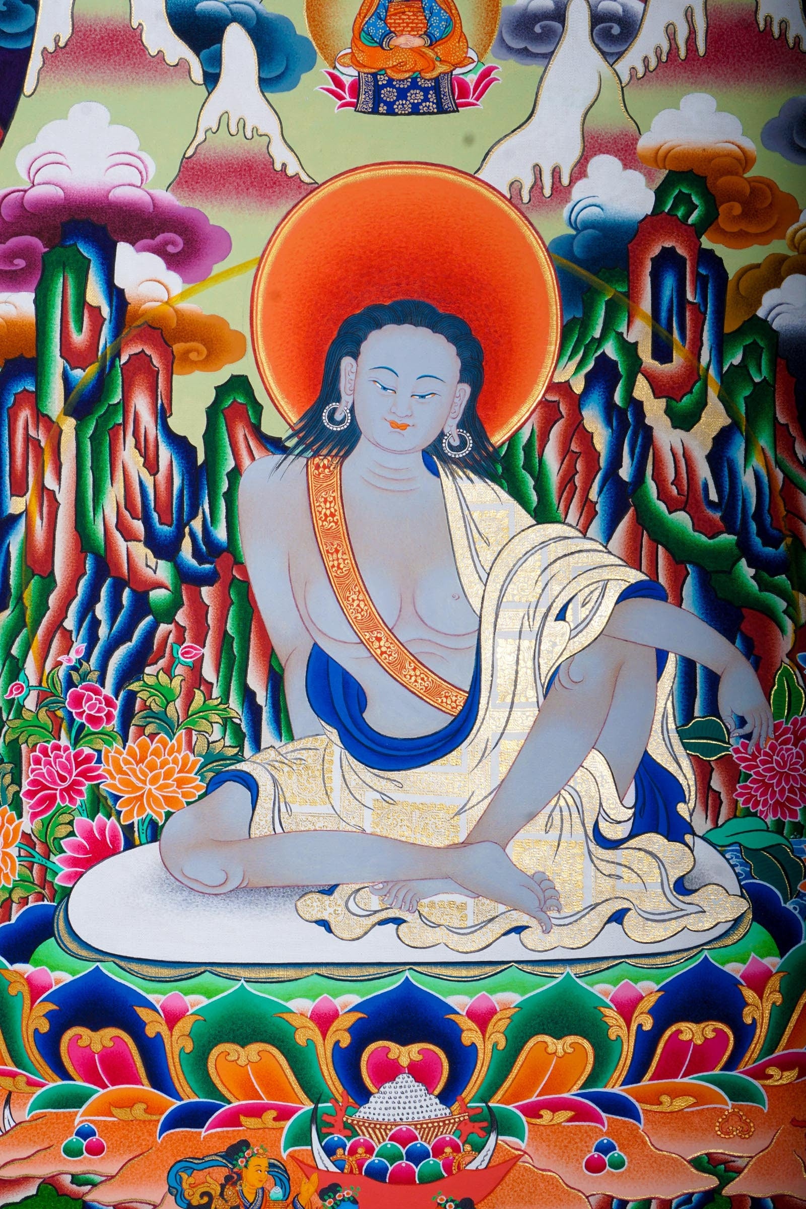 Milarepa Thangka Art - Lucky Thanka