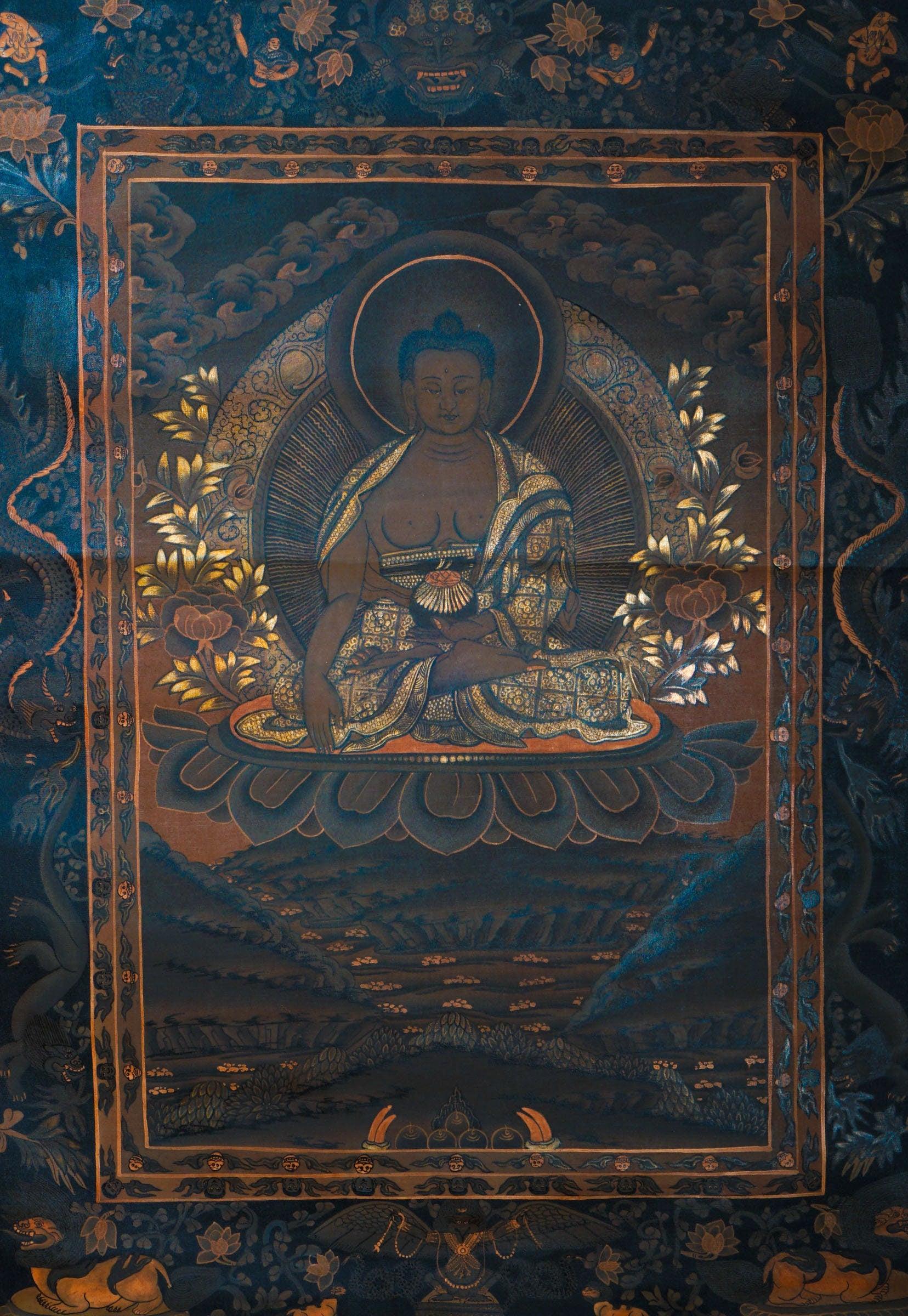 Old Shakyamuni Buddha Thangka - Lucky Thanka