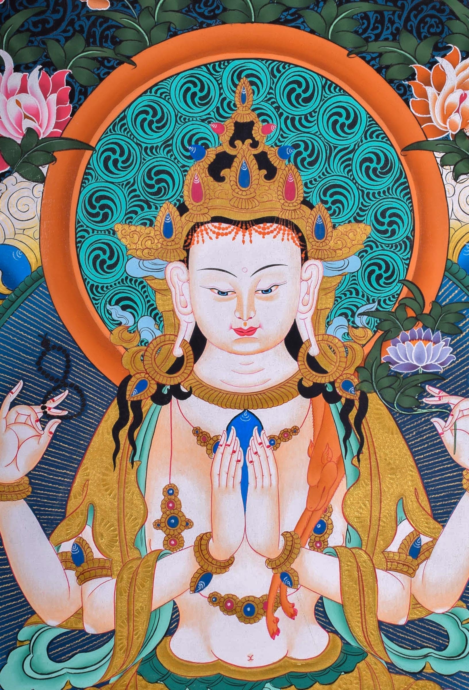 Beautiful Chenrezig thangka - Lucky Thanka