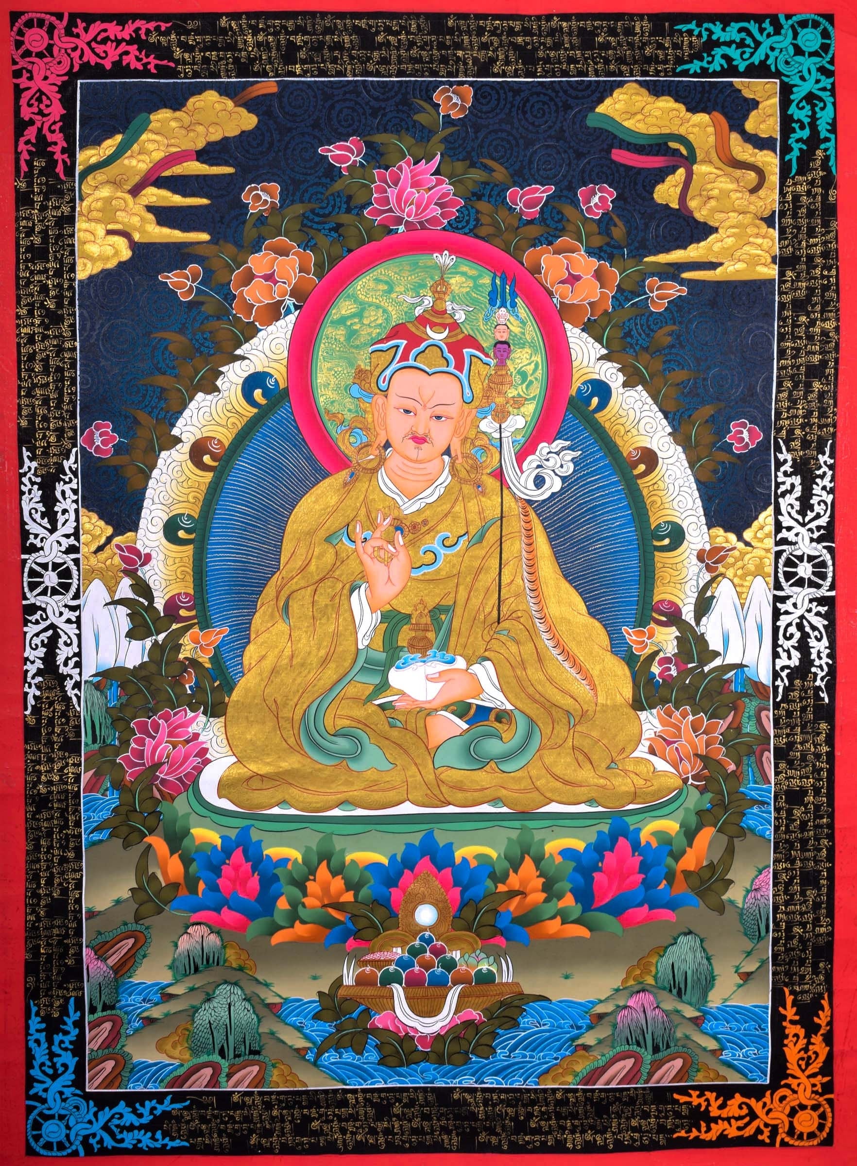 Guru Rinpoche | Master Padmasambhava Thangka Painting - Lucky Thanka
