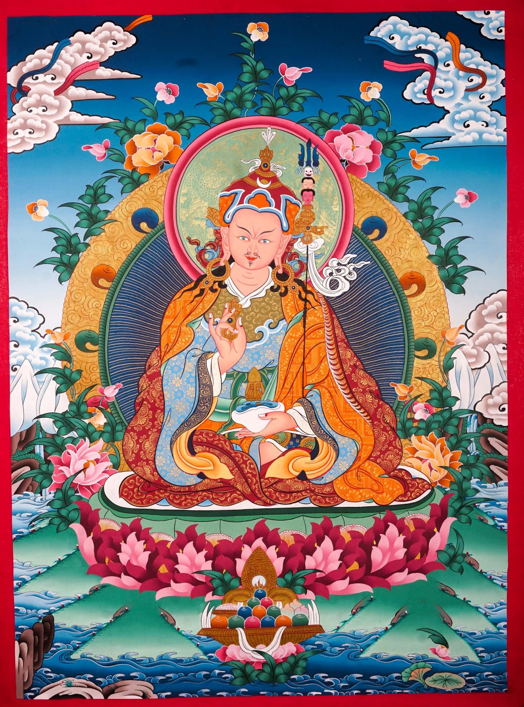 Guru Rinpoche | Master Padmasambhava Thangka Painting - Lucky Thanka
