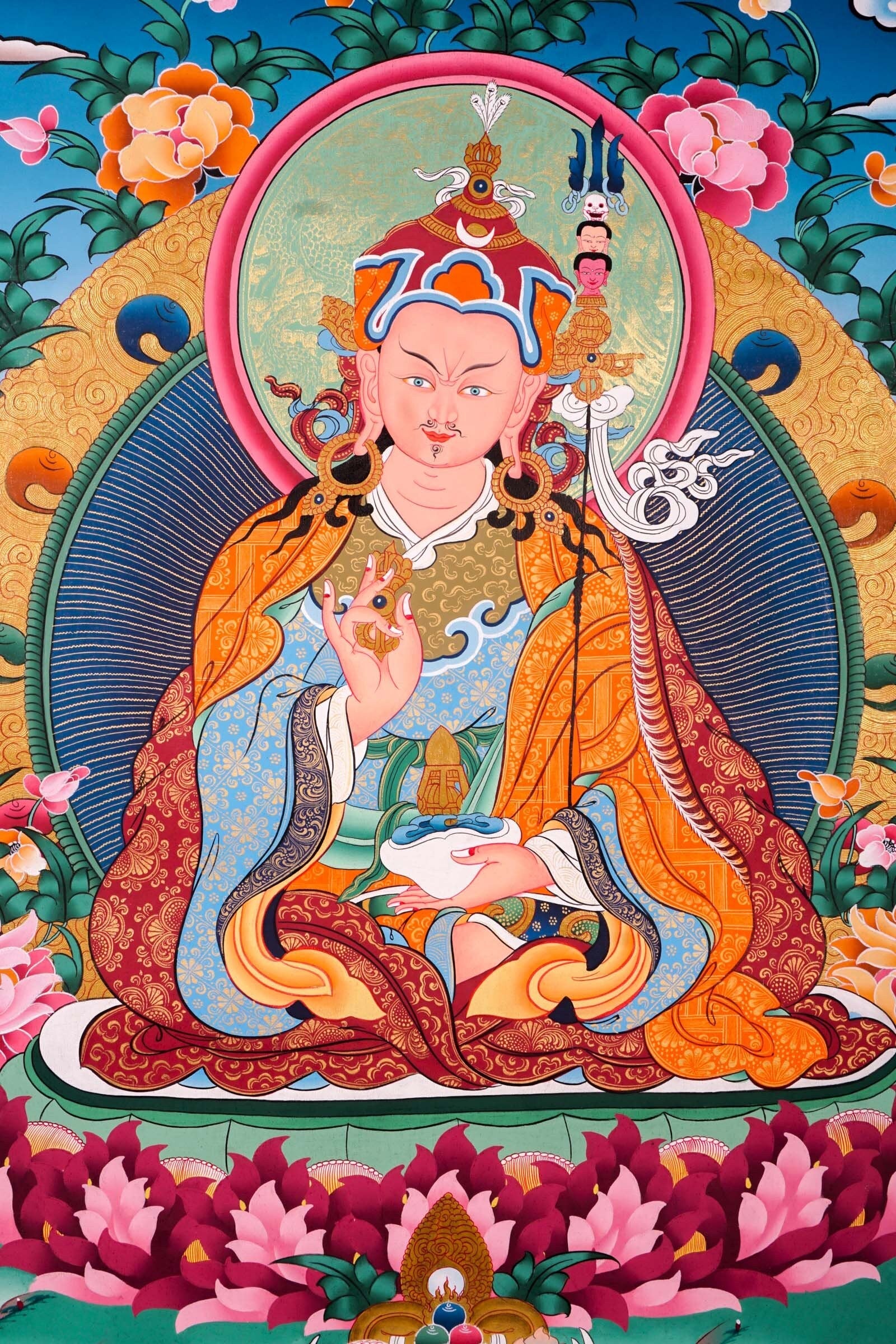 Guru Rinpoche | Master Padmasambhava Thangka Painting - Lucky Thanka