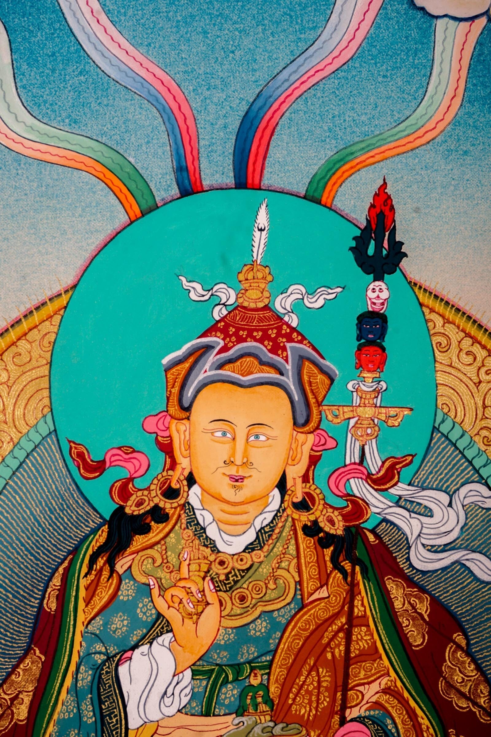 Guru Rinpoche | Master Padmasambhava Thangka Painting - Lucky Thanka
