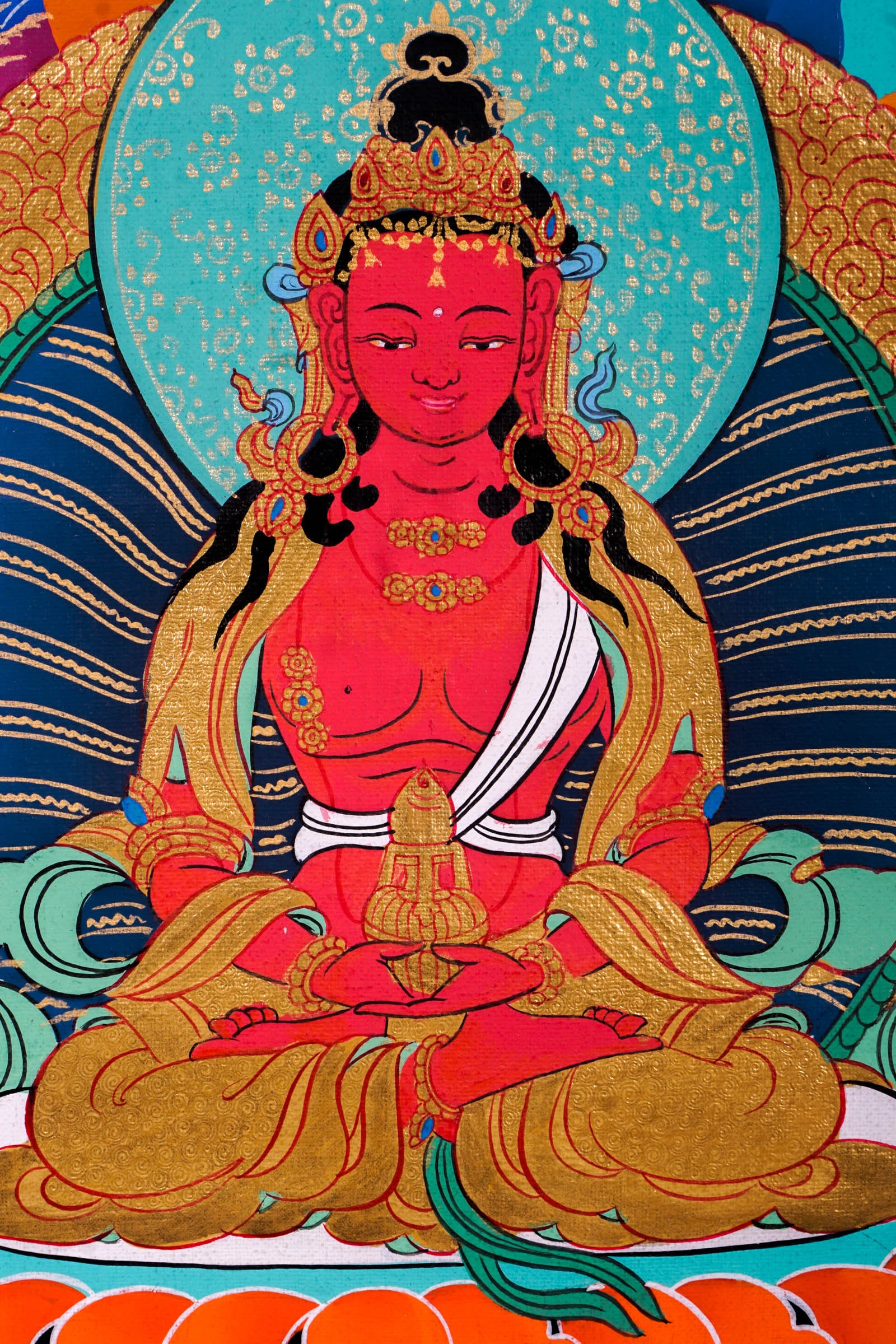 White Tara Thangka Painting - Lucky Thanka