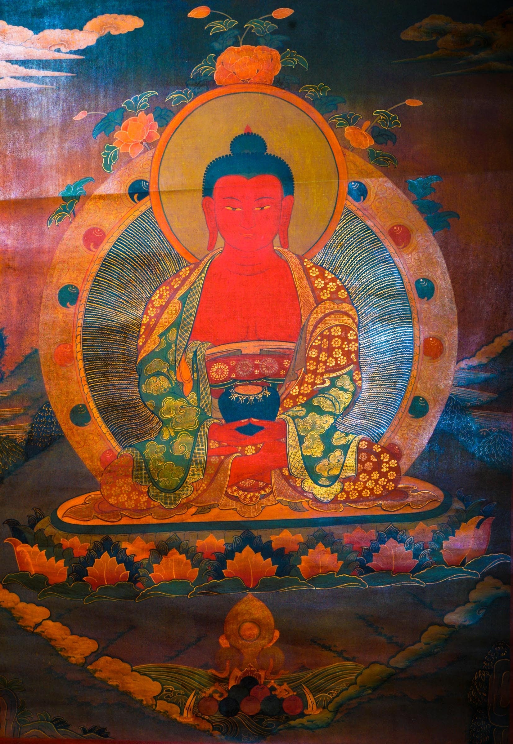 Antique Amitabha Buddha - Lucky Thanka