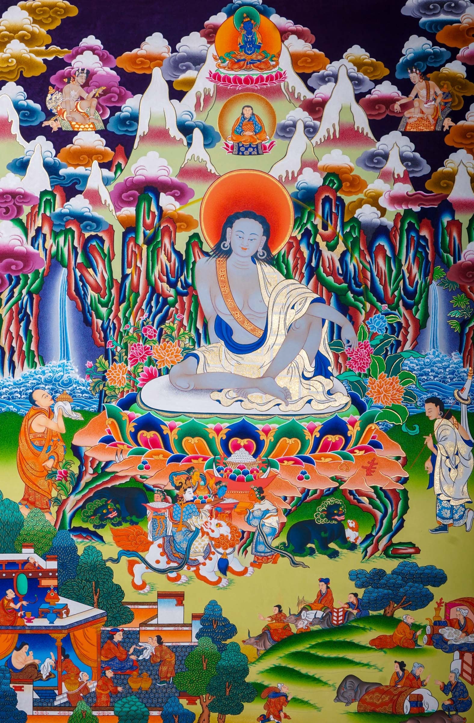 Milarepa Thangka Art - Lucky Thanka