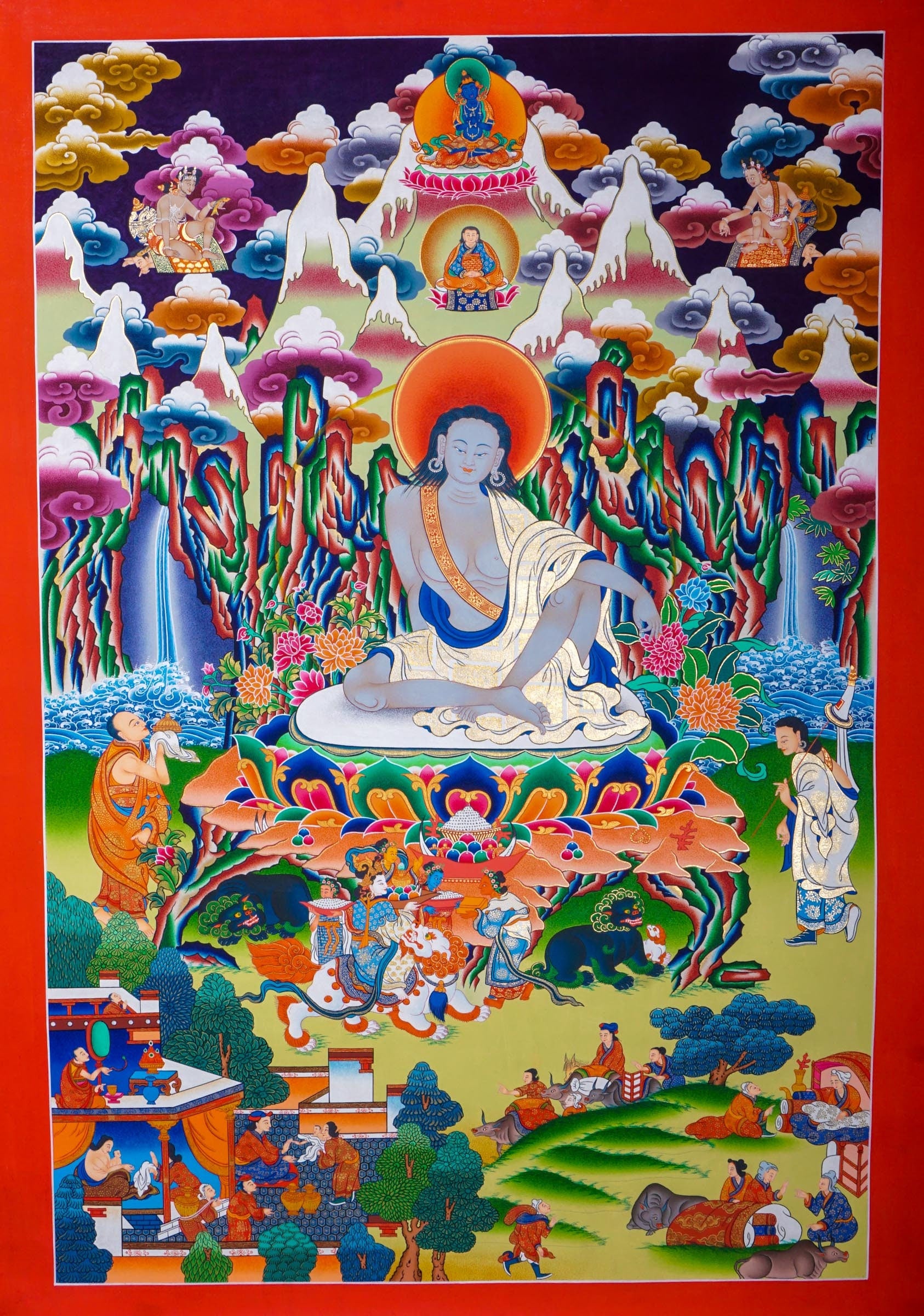 Milarepa Thangka Art - Lucky Thanka
