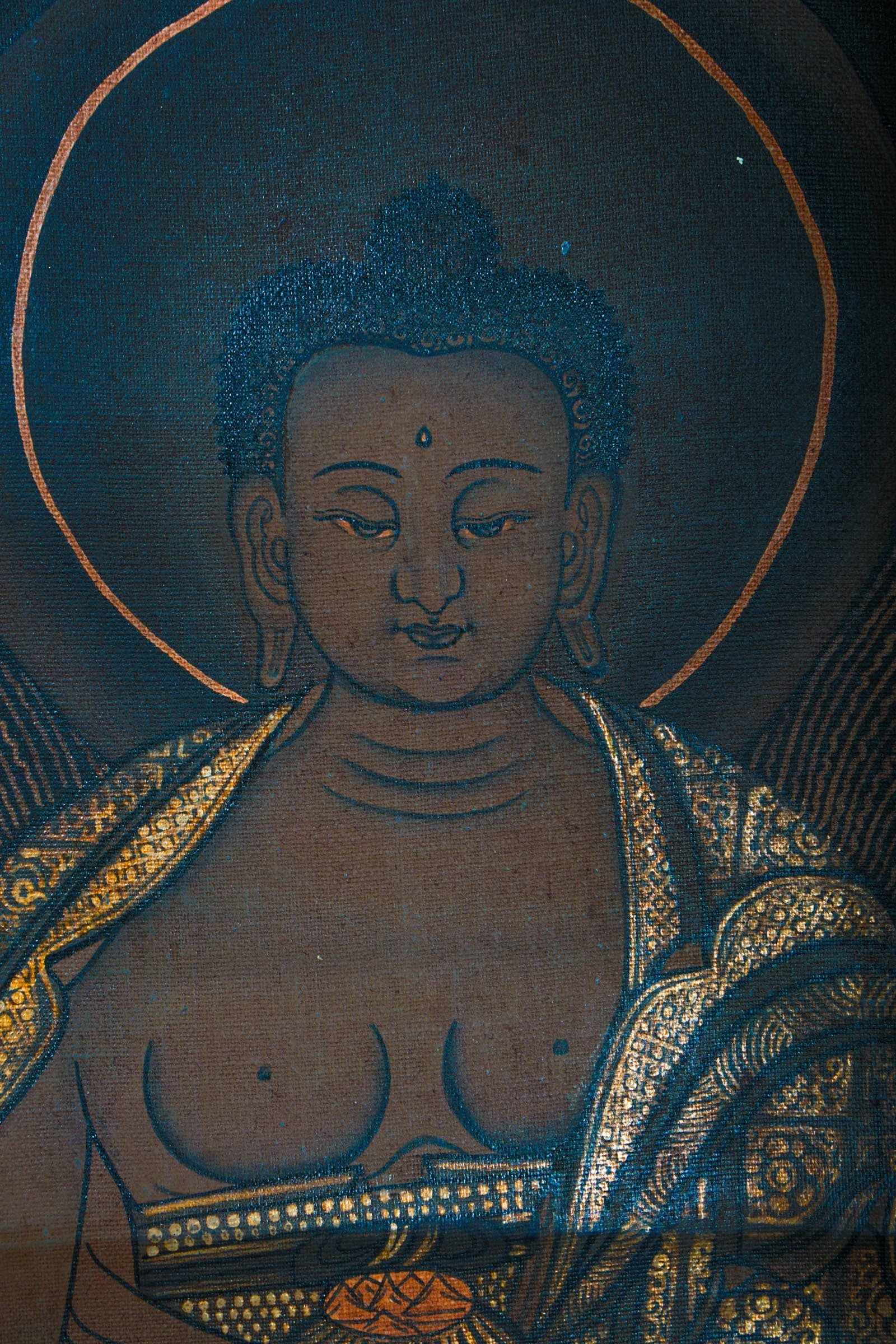 Old Shakyamuni Buddha Thangka - Lucky Thanka