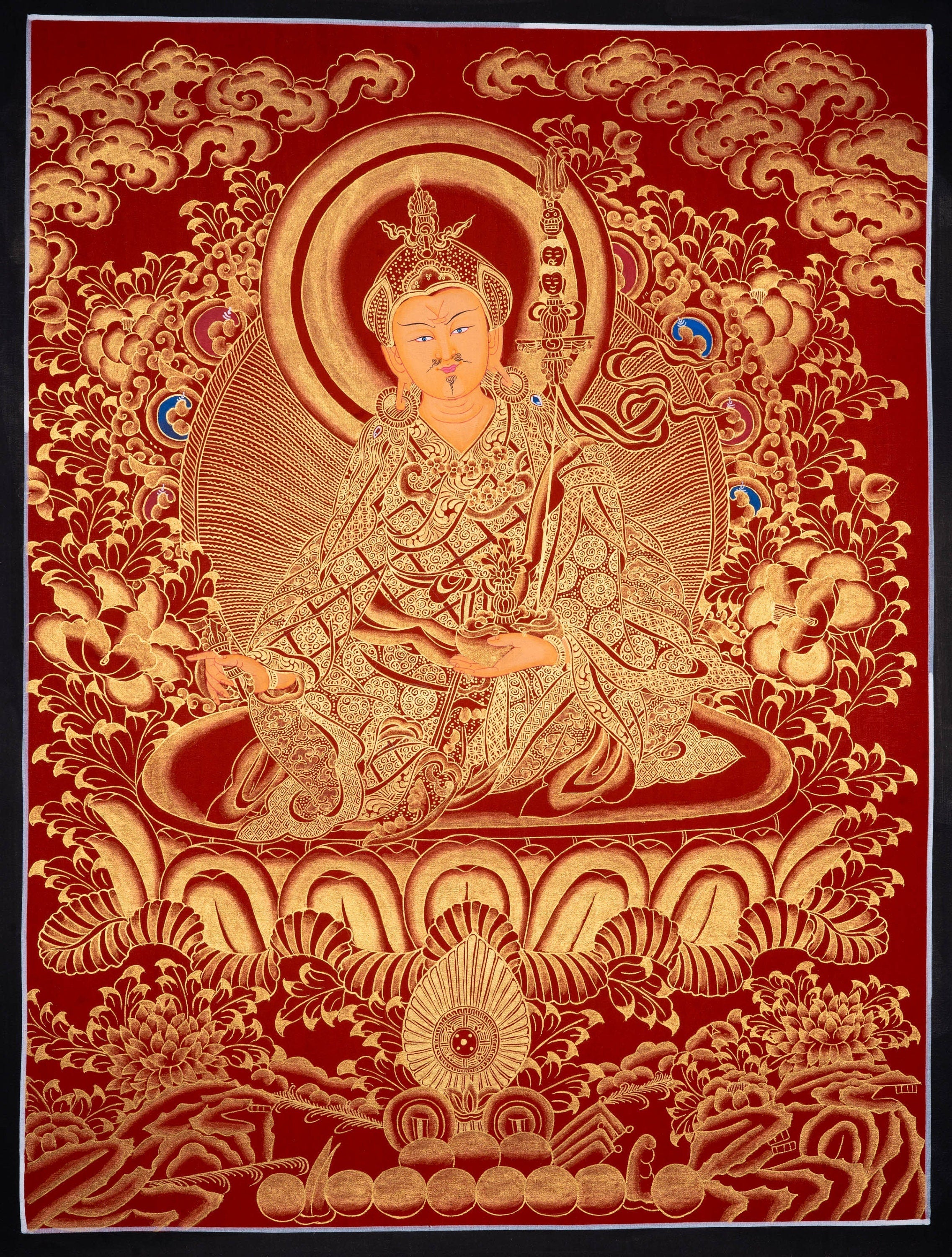 Guru Thangka Painting - Guru Padmasambhava - Lucky Thanka