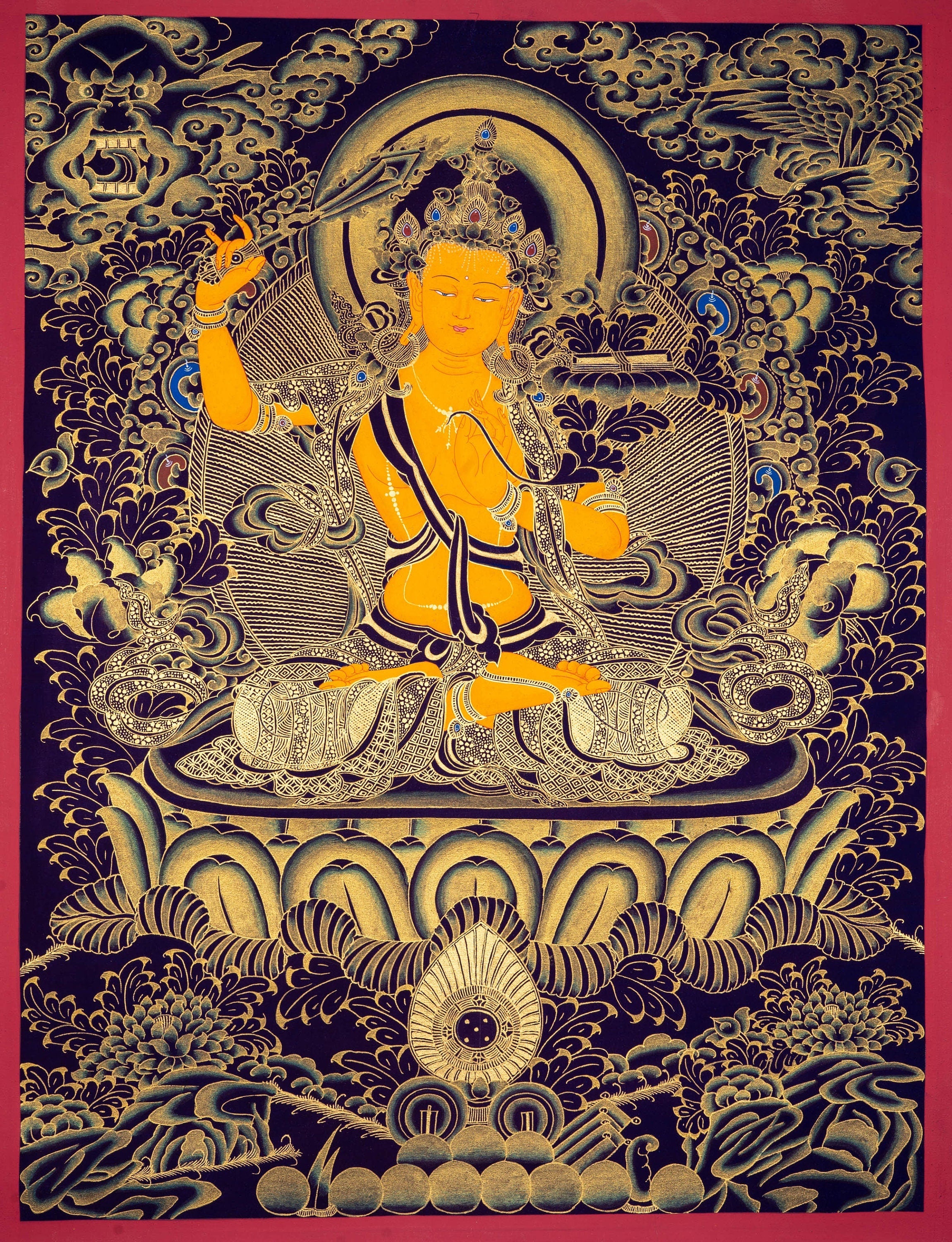 Manjushri Buddhist Deity for Wisdom and Compassion - Lucky Thanka
