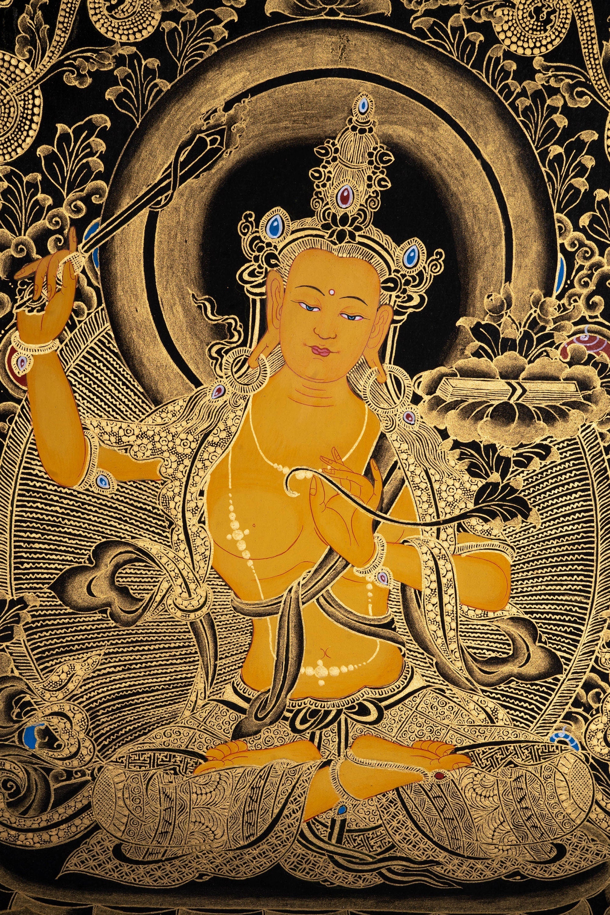 Manjushri Buddhist Deity for Wisdom and Compassion - Lucky Thanka