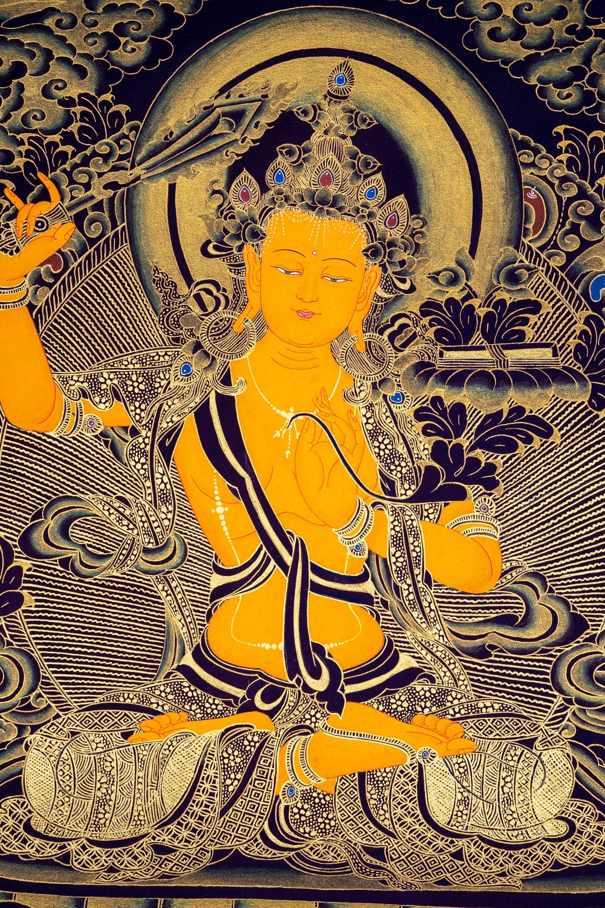 Manjushri Buddhist Deity for Wisdom and Compassion - Lucky Thanka