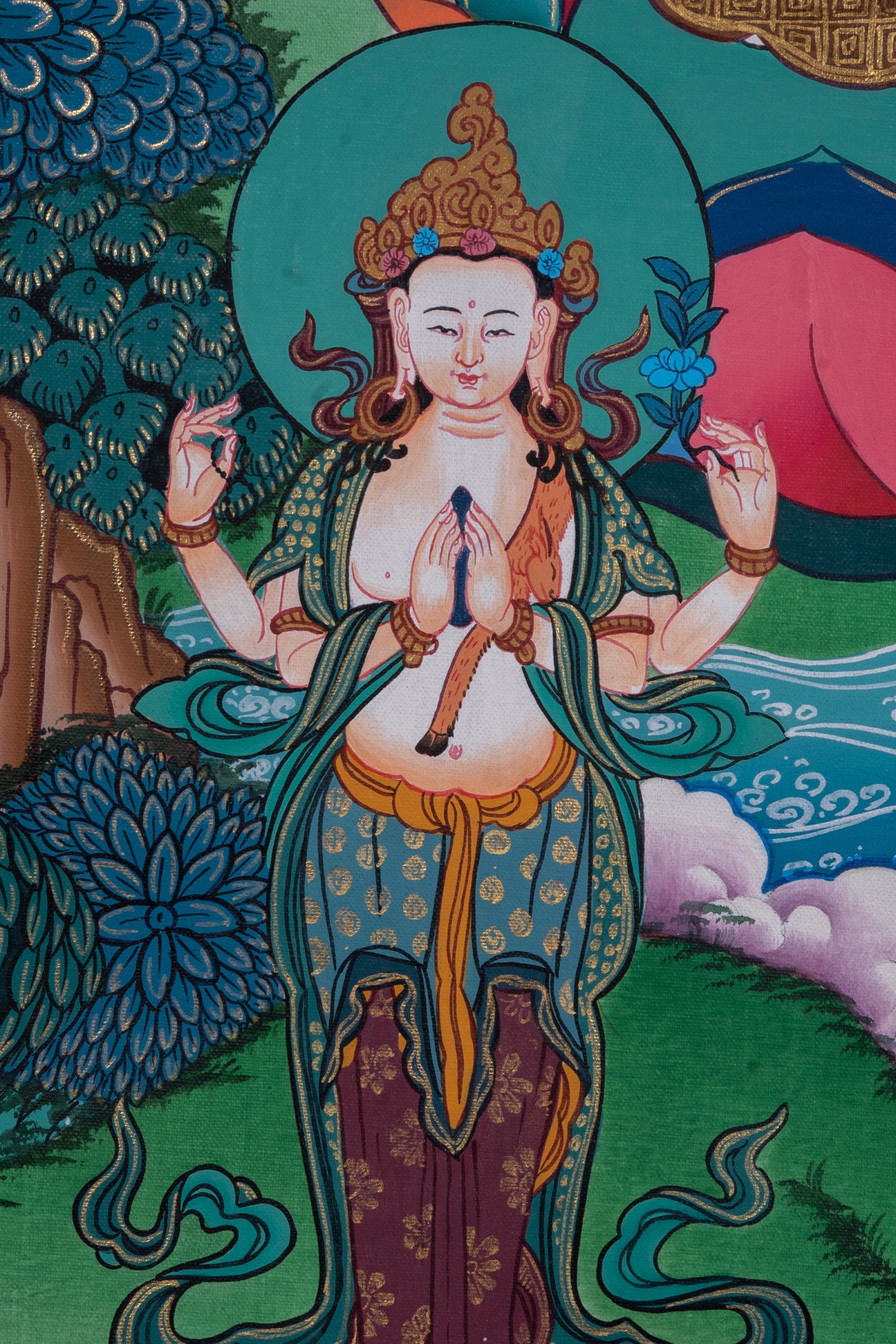 Long Life Amitabha Buddha Thangka - Lucky Thanka