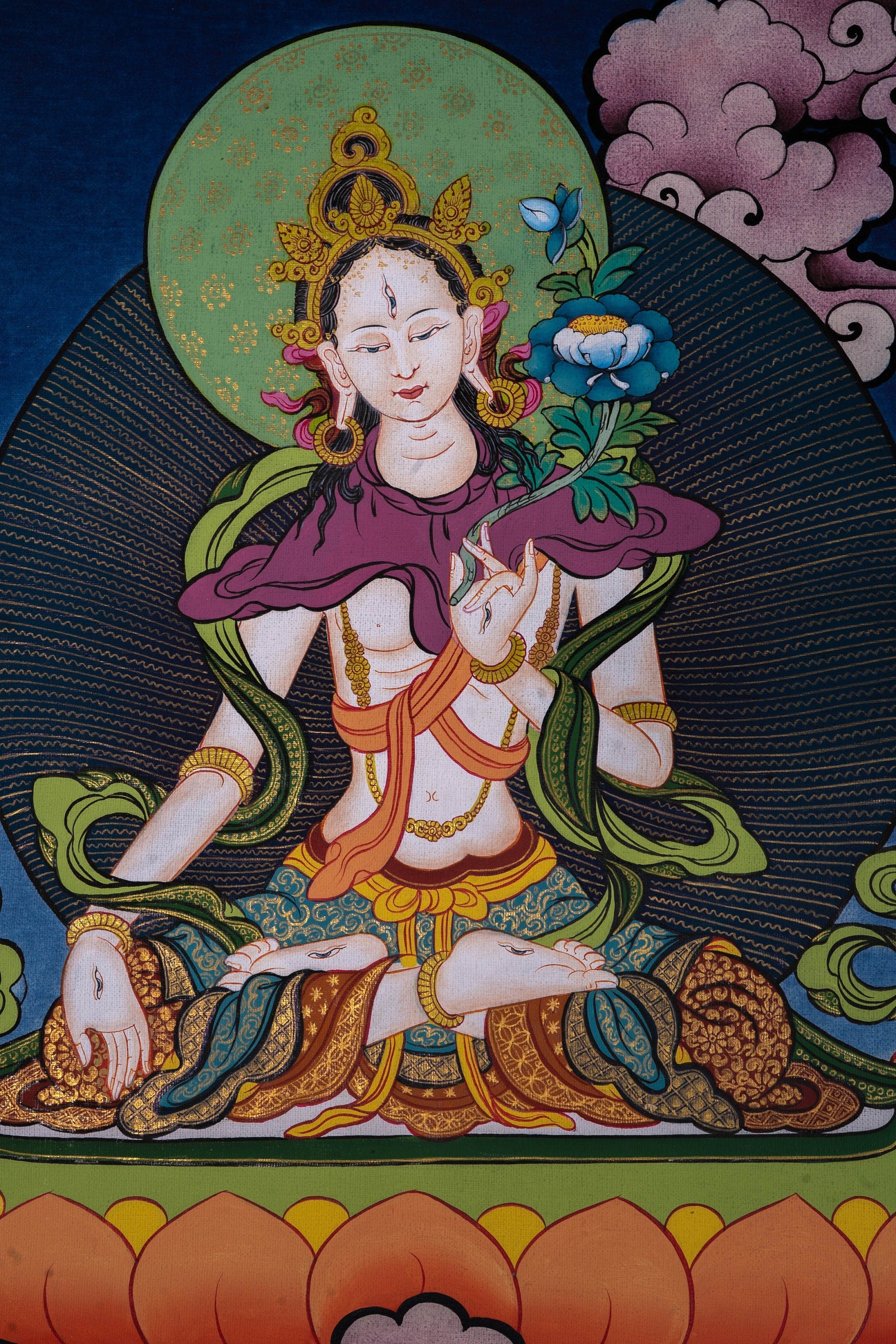 Beautiful Chenrezig Thangka Painting - Lucky Thanka