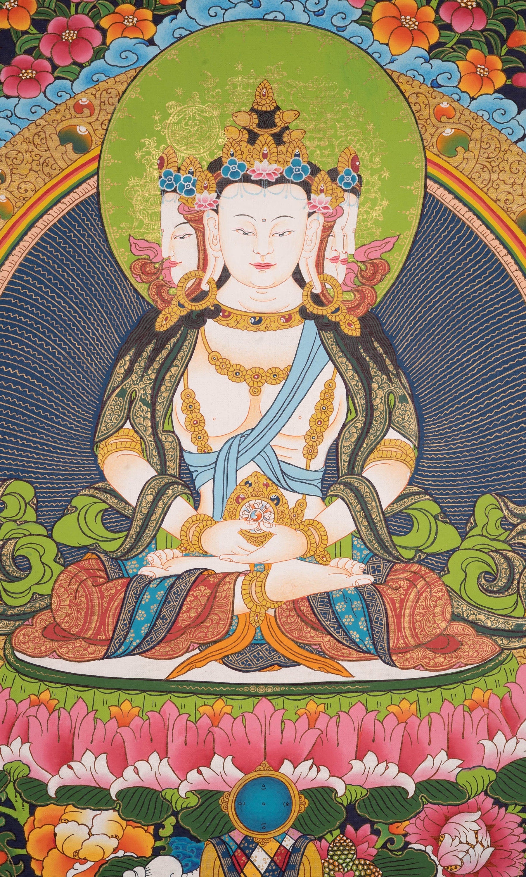 Namo Amitabho, Amitafo - Amitabha Buddha Thangka Painting - Lucky Thanka