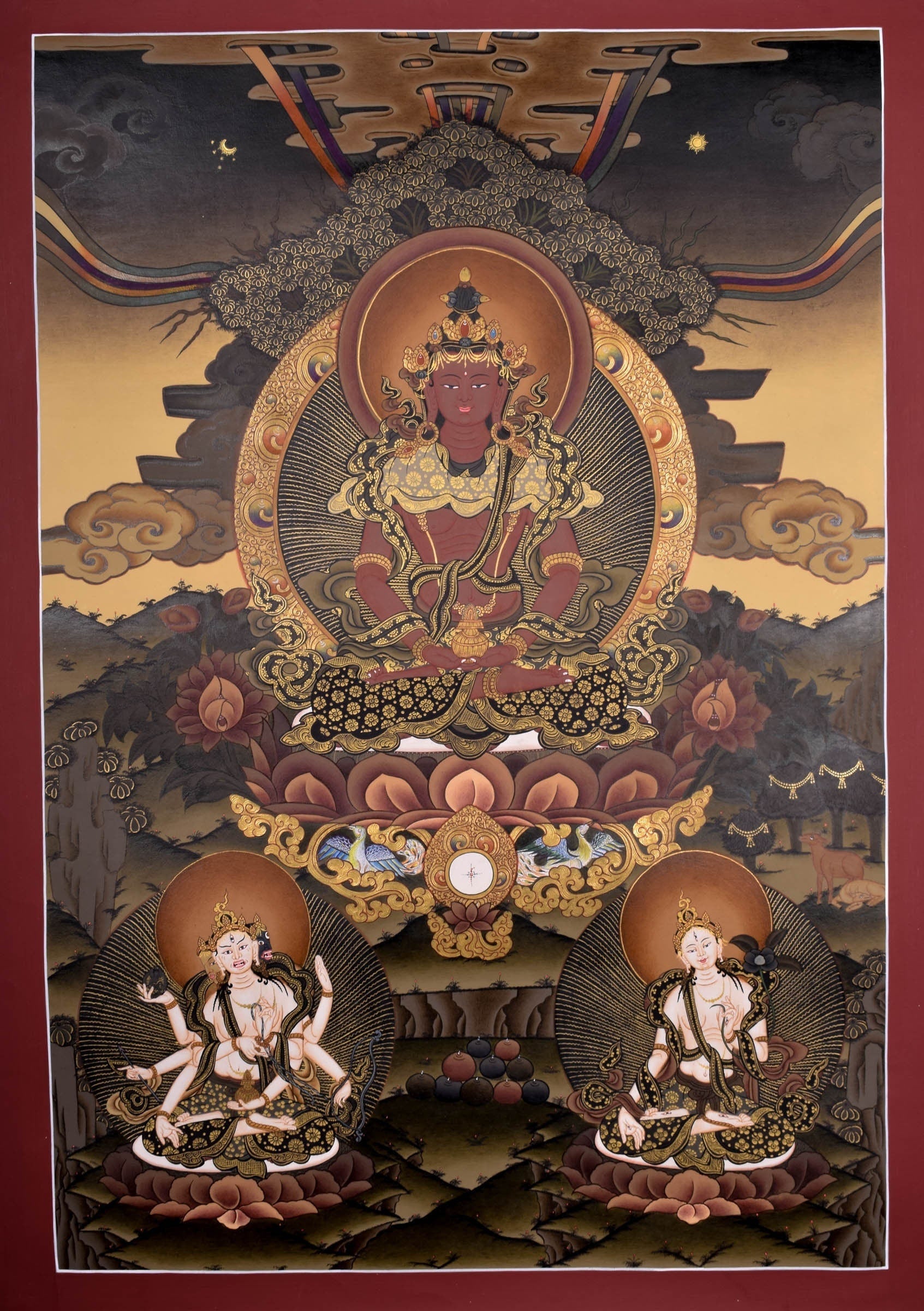 Amitayus Buddha Thangka painting - Lucky Thanka