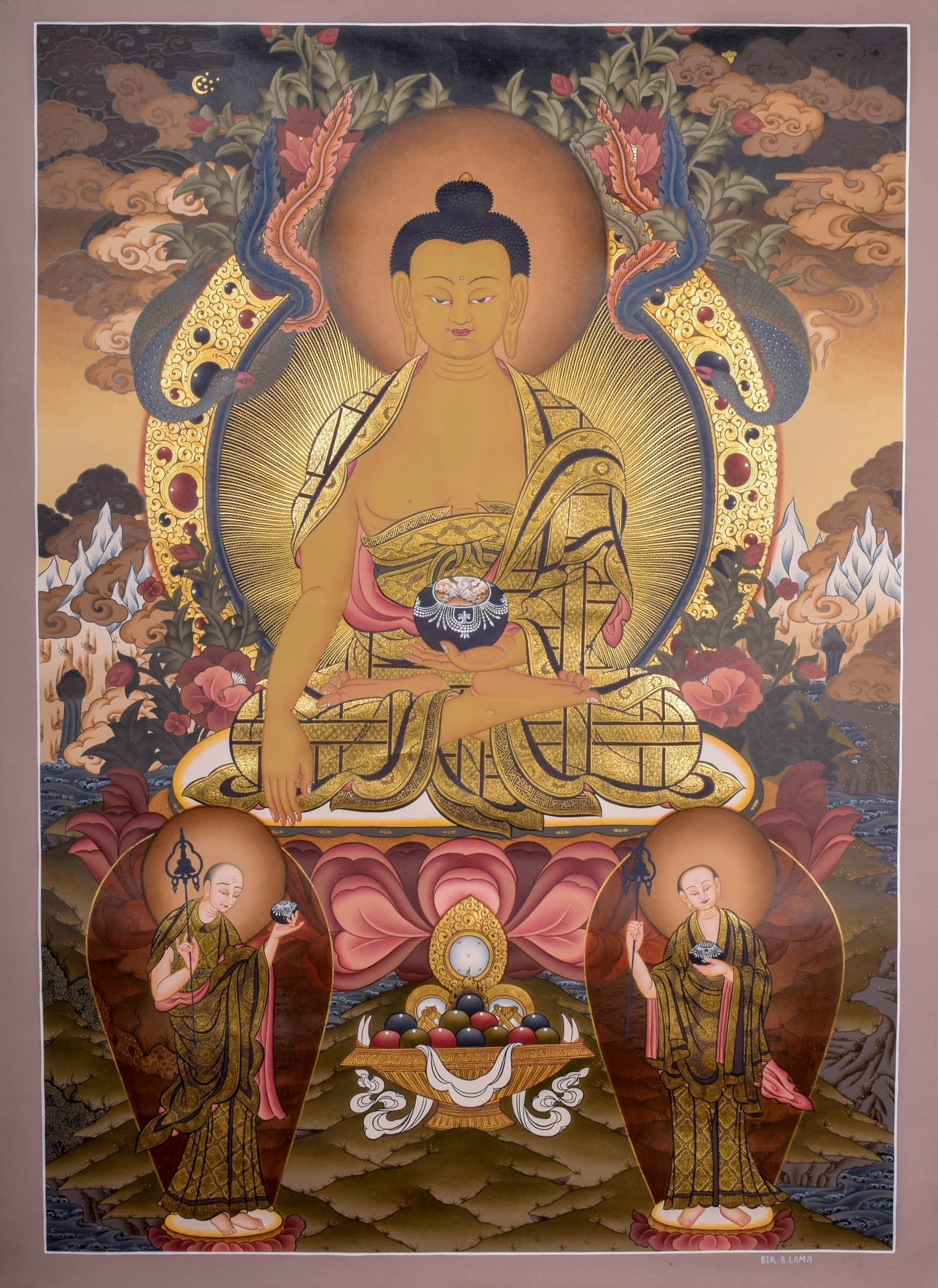 Shakyamuni Buddha Tibetan Thangka - Lucky Thanka