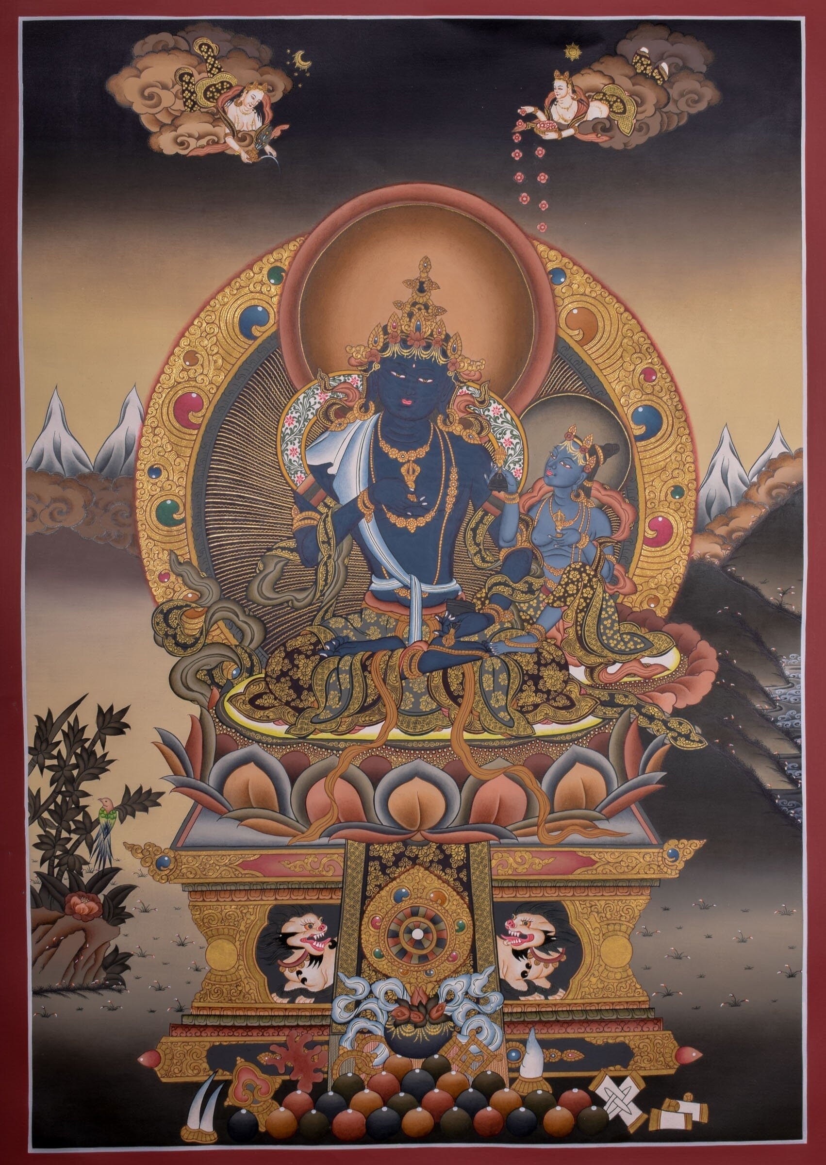 Tibetan Thangka of Vajradhara Painting - Lucky Thanka