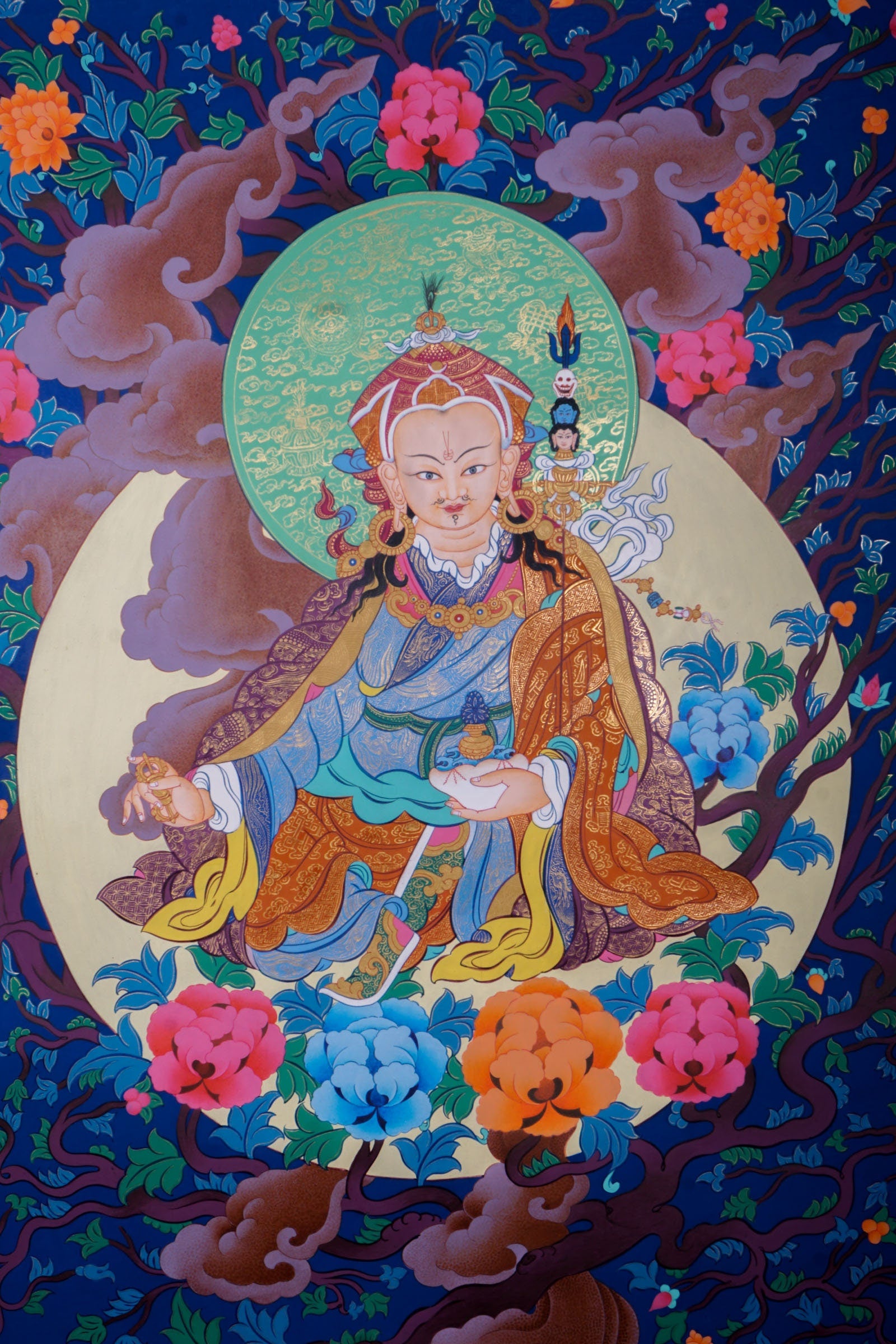 Guru Rinpoche | Master Padmasambhava Thangka Painting - Lucky Thanka