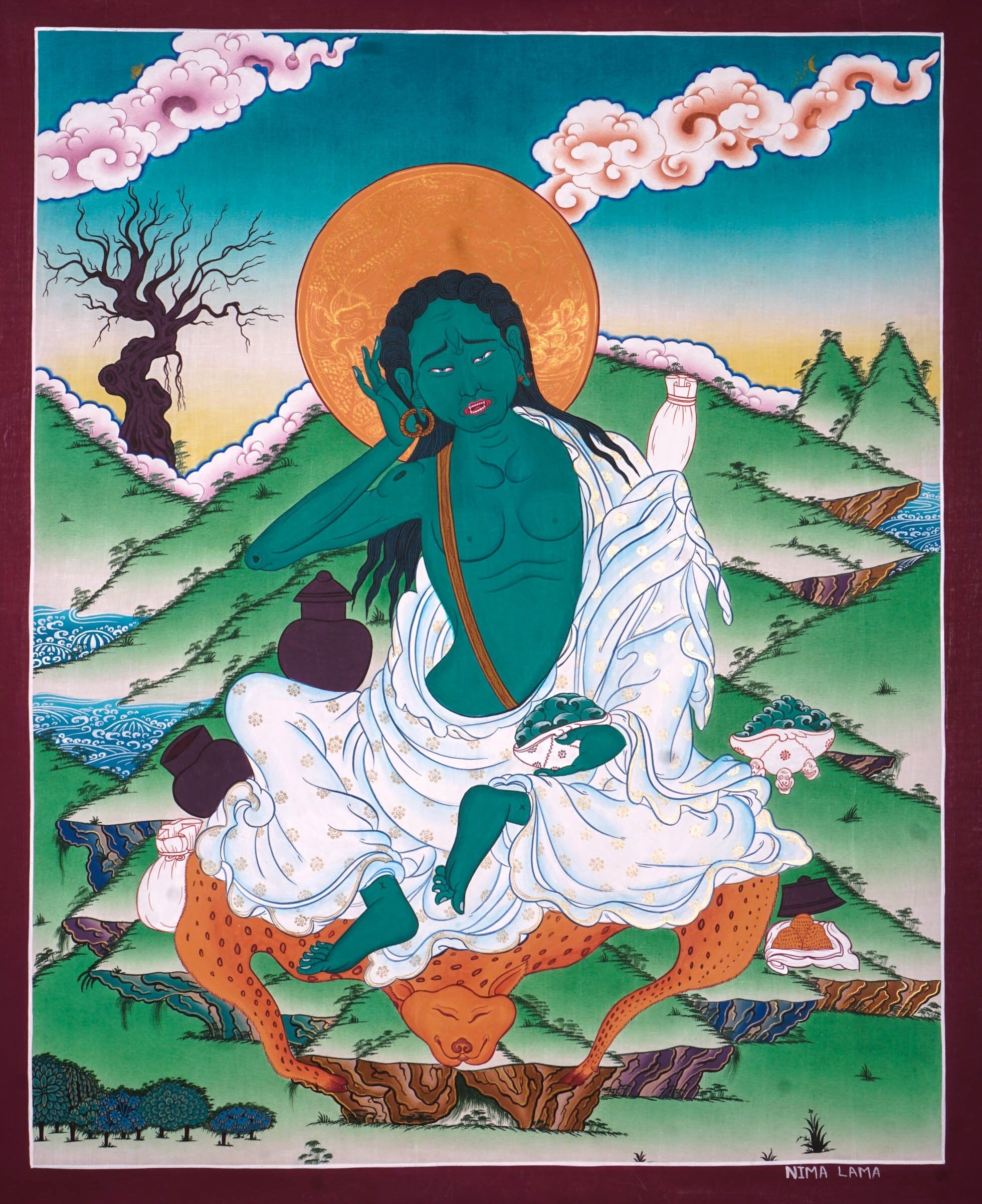 Milarepa Thangka Art - Lucky Thanka