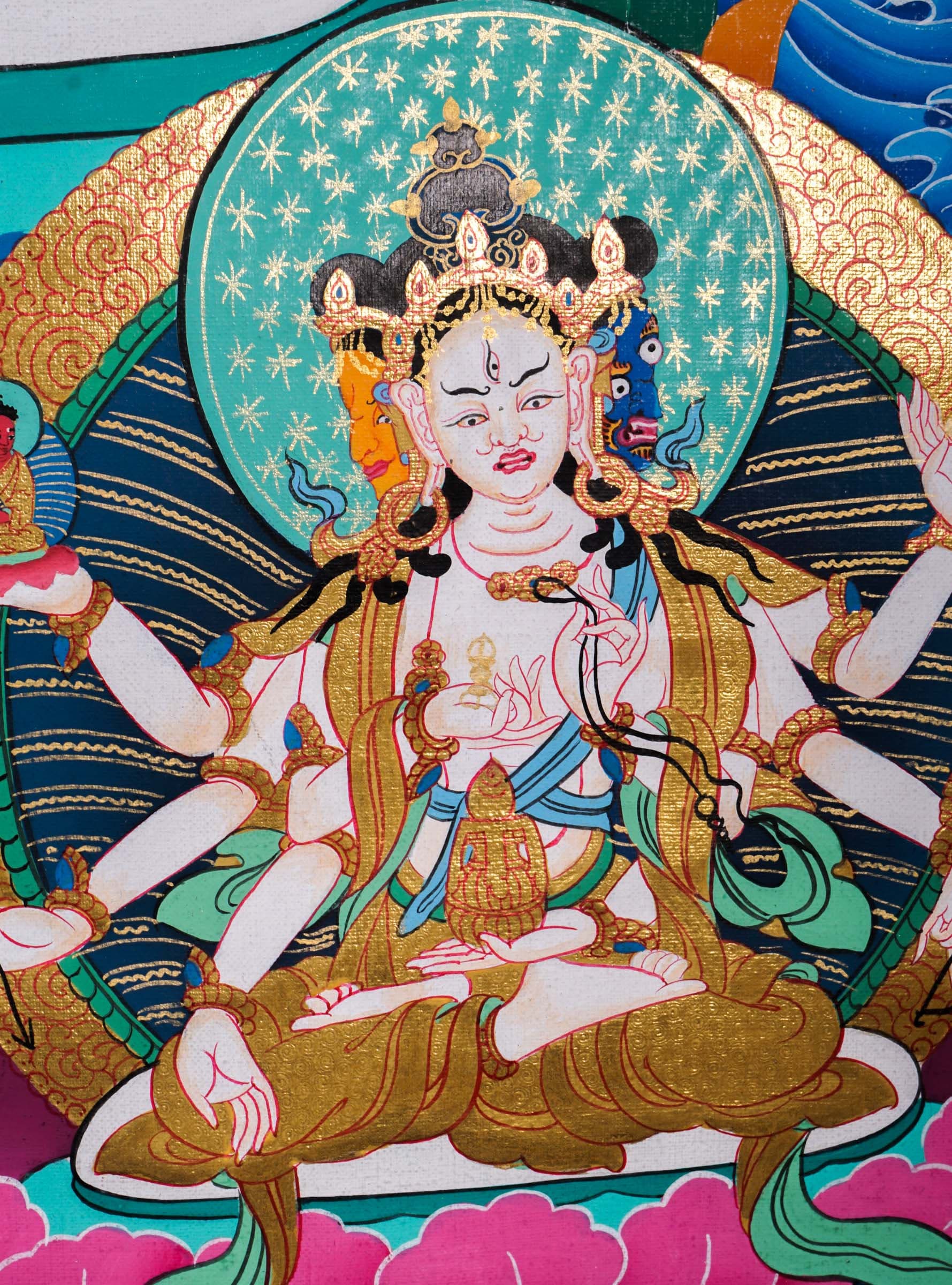 White Tara Thangka Painting - Lucky Thanka