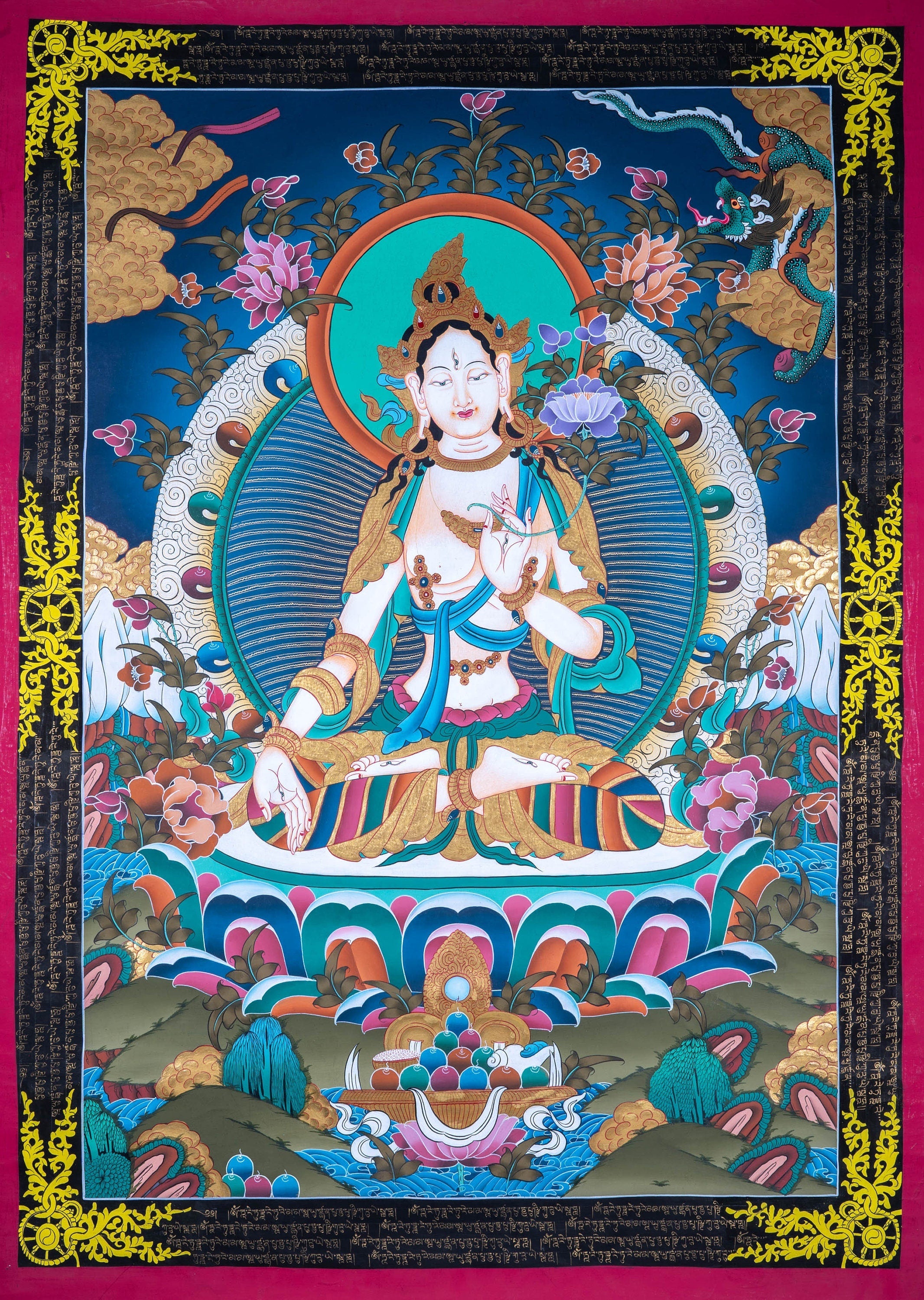 White Tara Thangka - Lucky Thanka