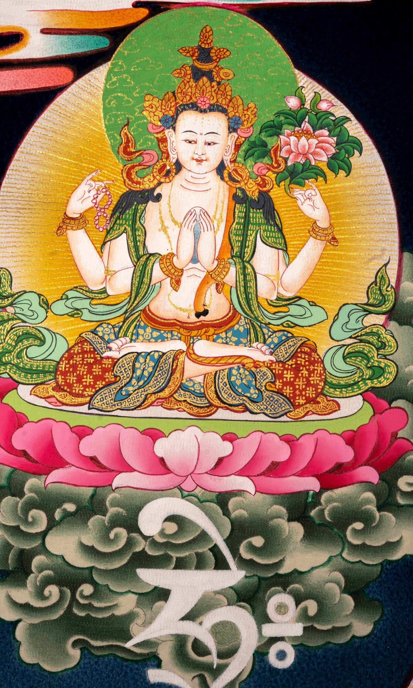 Long Life Amitabha Buddha Thangka - Lucky Thanka