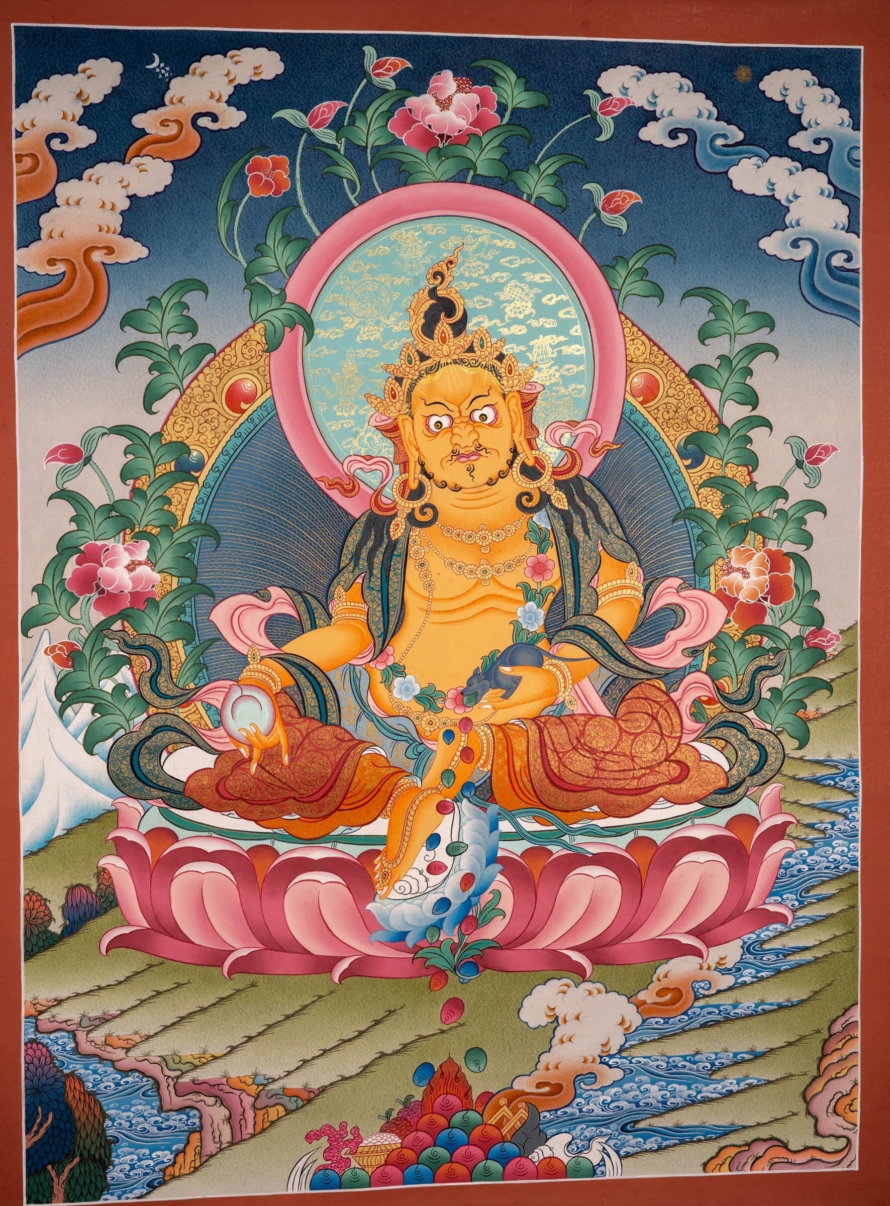 Best quality Zambala thangka on sale - Lucky Thanka