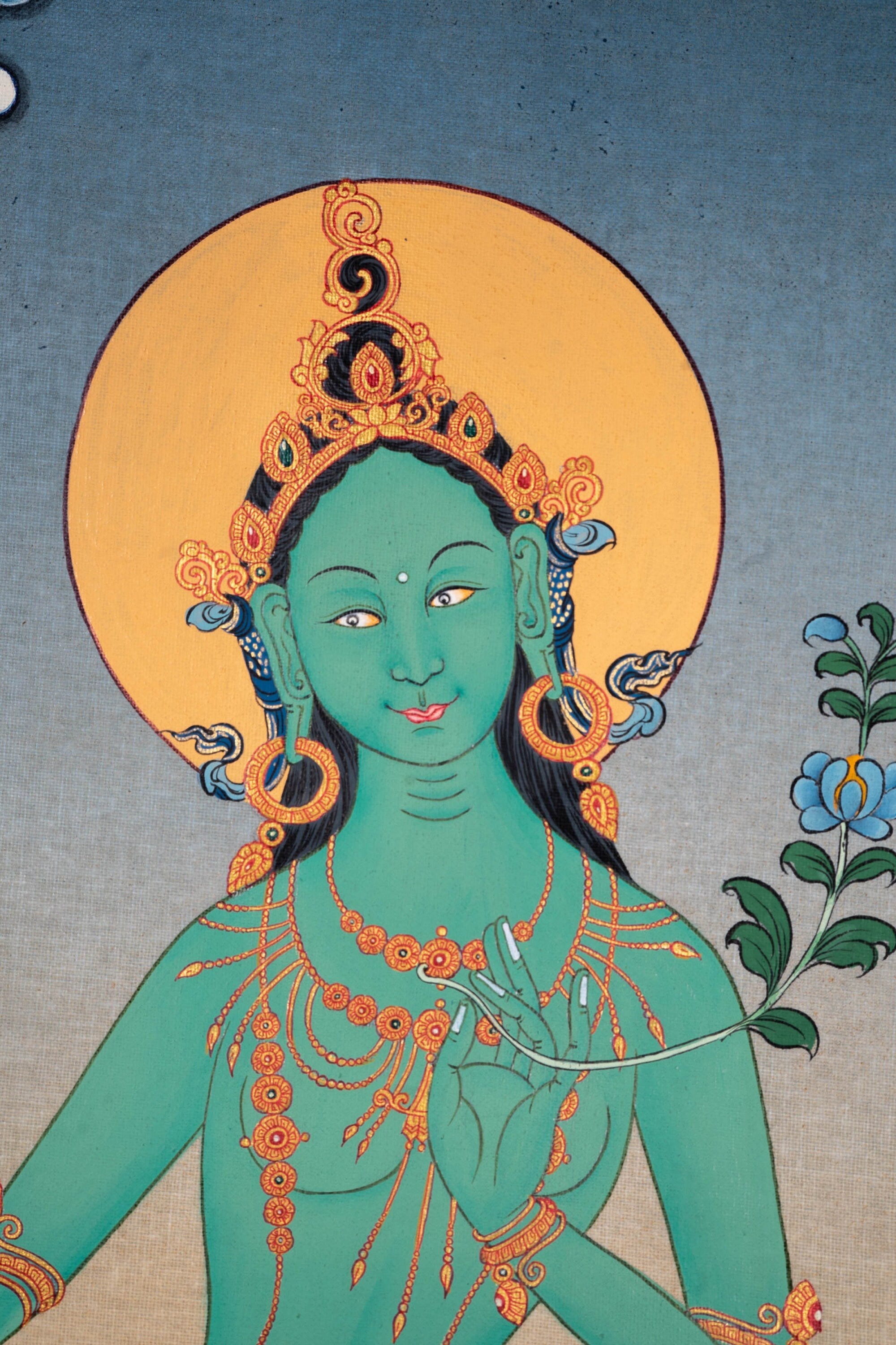 High Quality Green Tara Thangka Painting - Lucky Thanka
