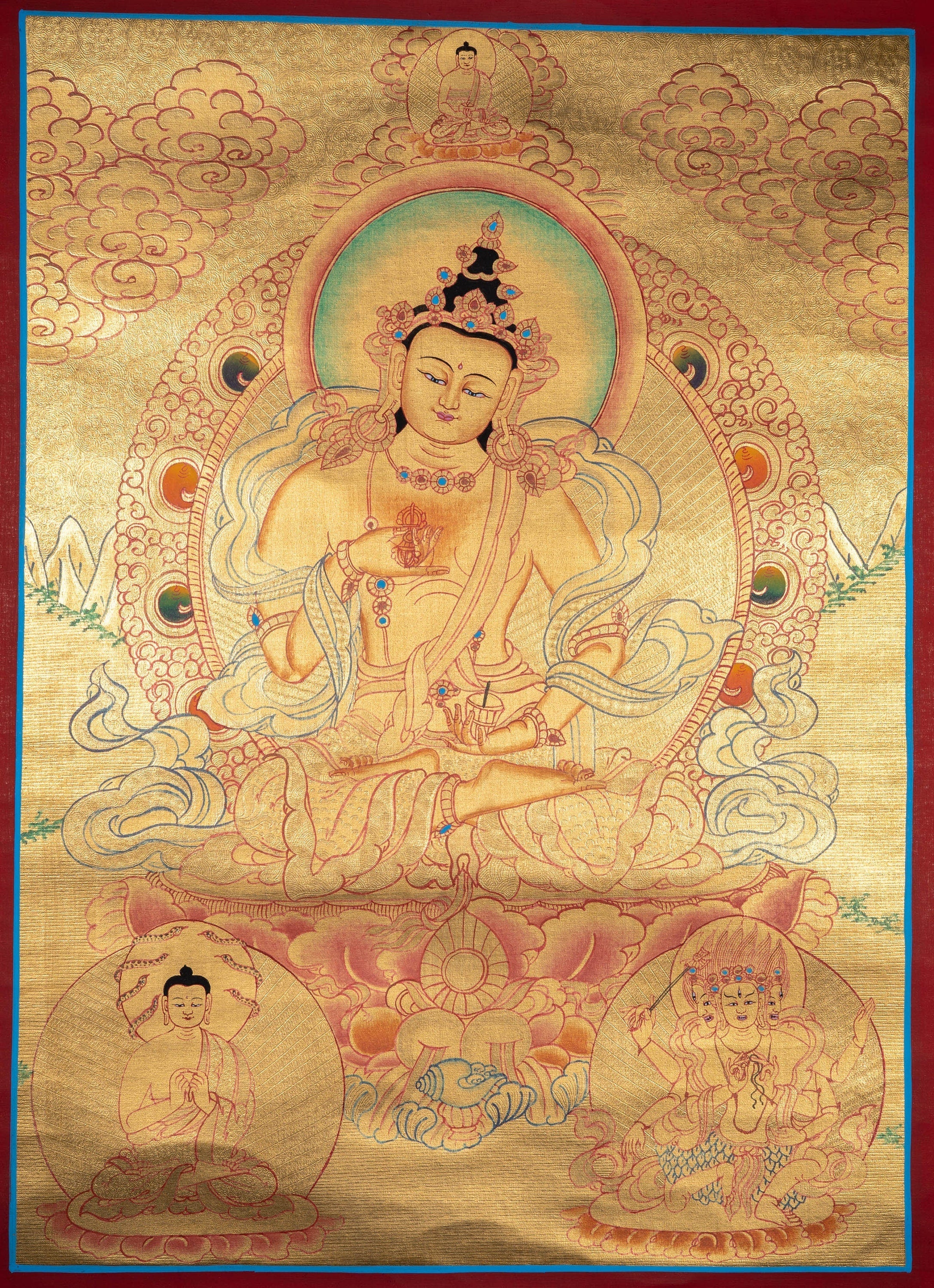 Vajrasattva Tibetan Thangka Art - Lucky Thanka