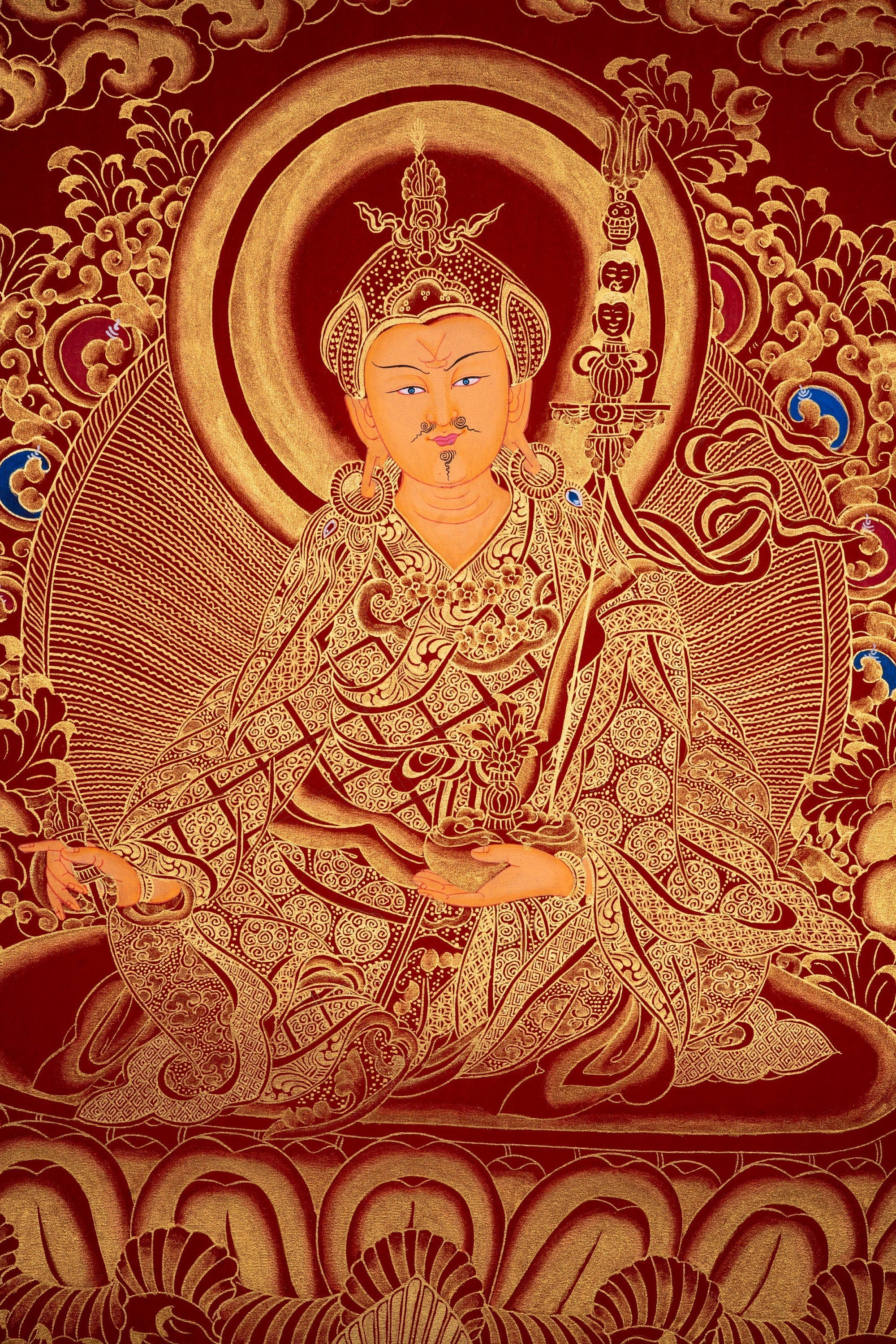 Guru Thangka Painting - Guru Padmasambhava - Lucky Thanka