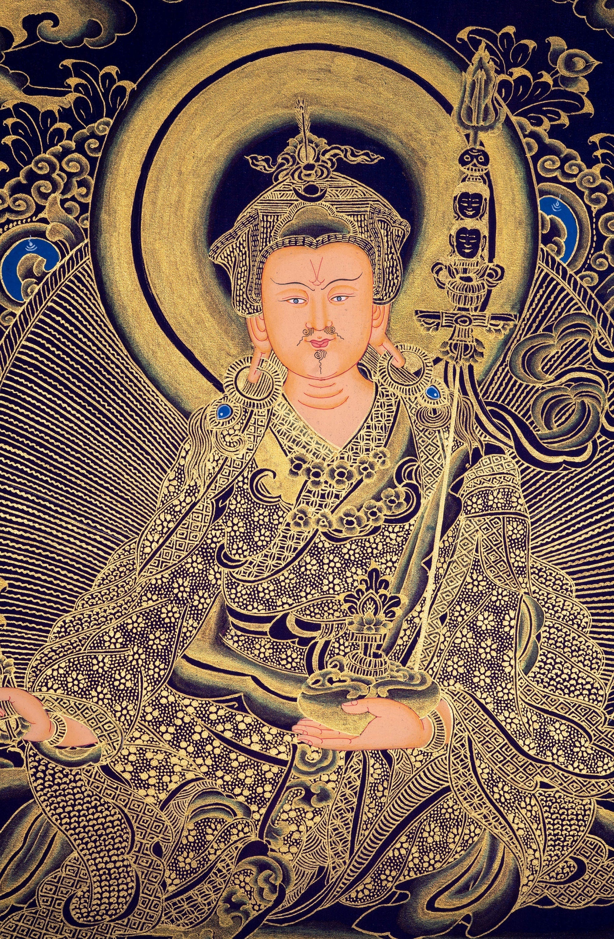 Guru Thangka Painting - Guru Padmasambhava - Lucky Thanka