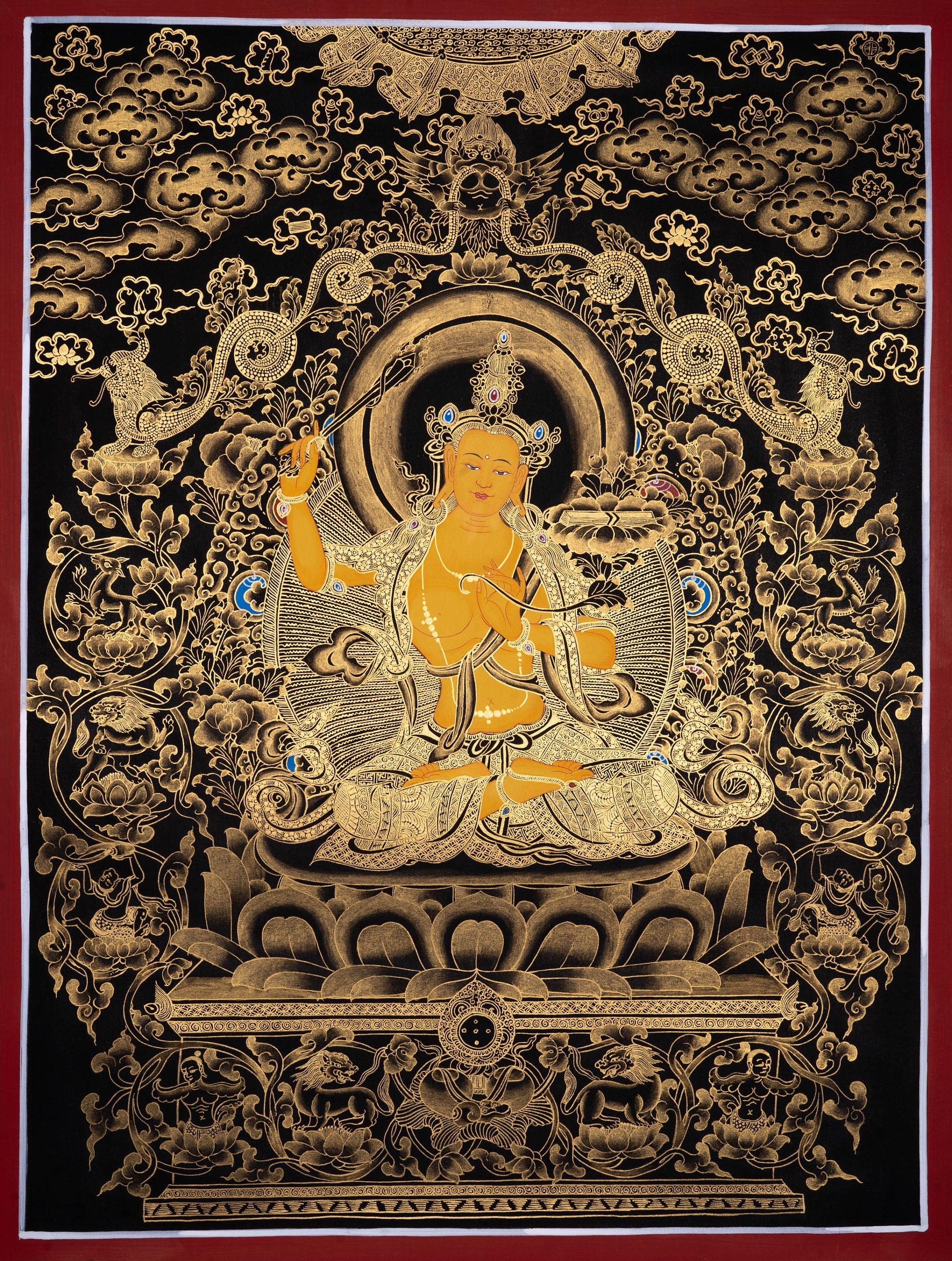 Manjushri Buddhist Deity for Wisdom and Compassion - Lucky Thanka