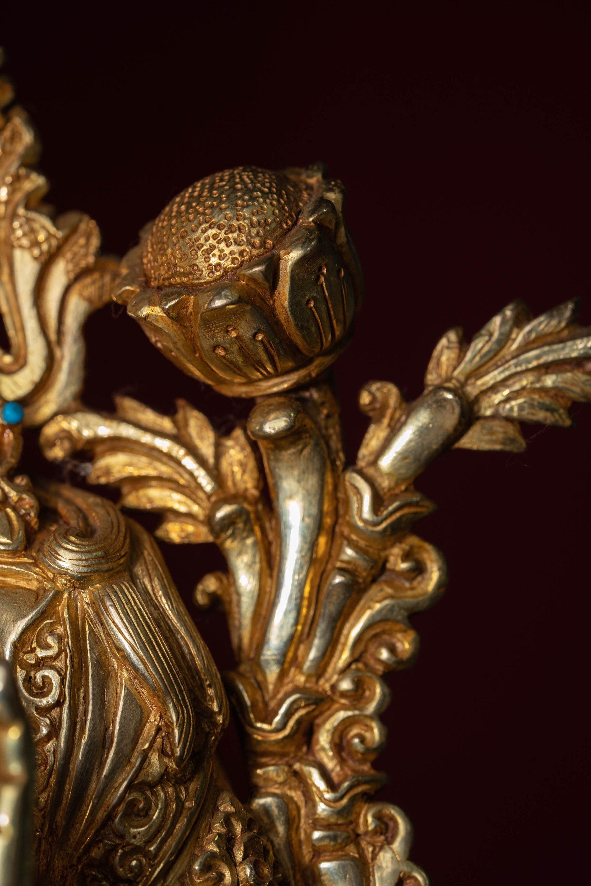 Pure Gold Green Tara Statue - Lucky Thanka