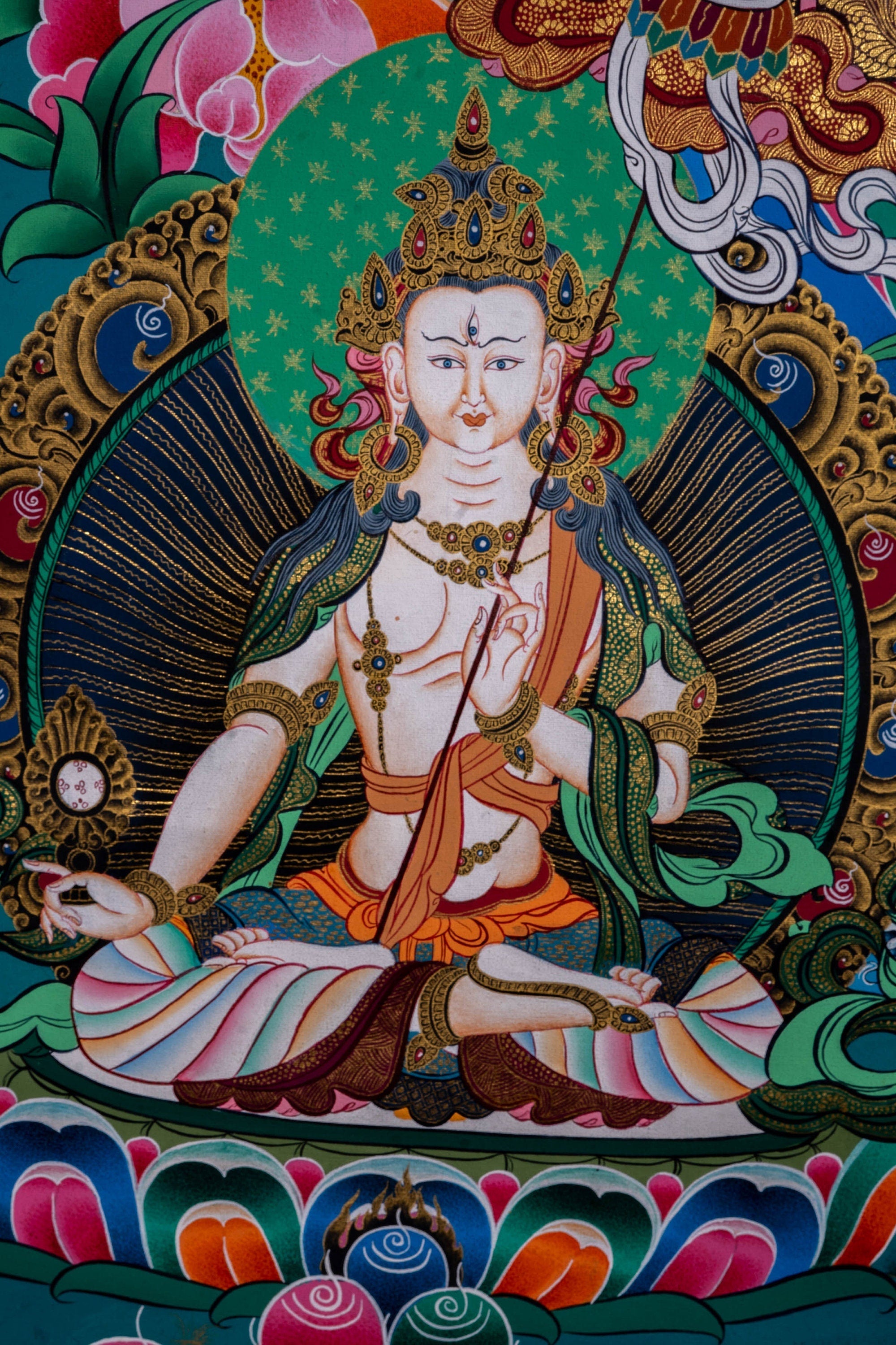 Beautiful Compassionate Green Tara Painting - Lucky Thanka