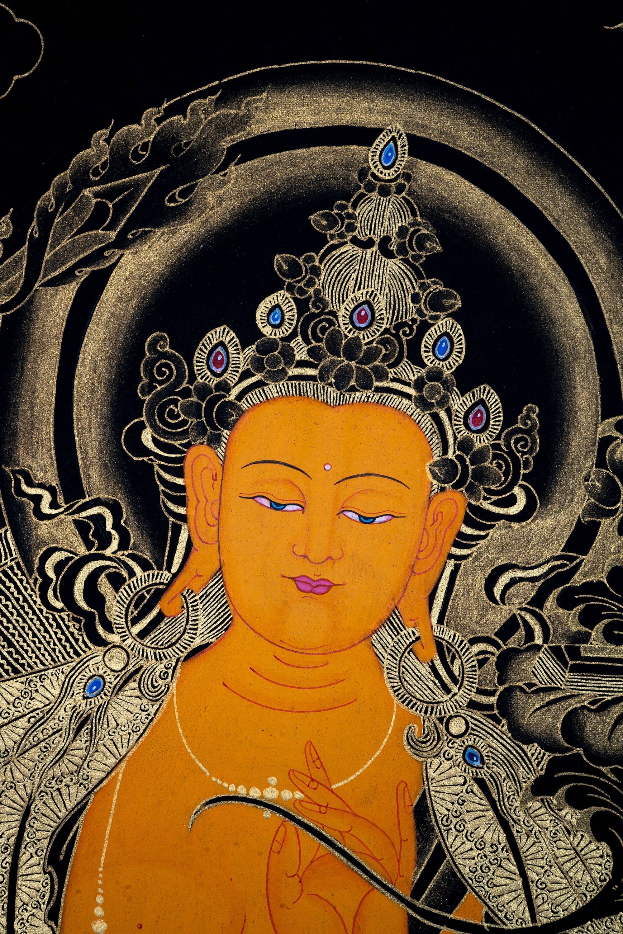 Sword of Wisdom - Manjushri Thangka Painting - Lucky Thanka