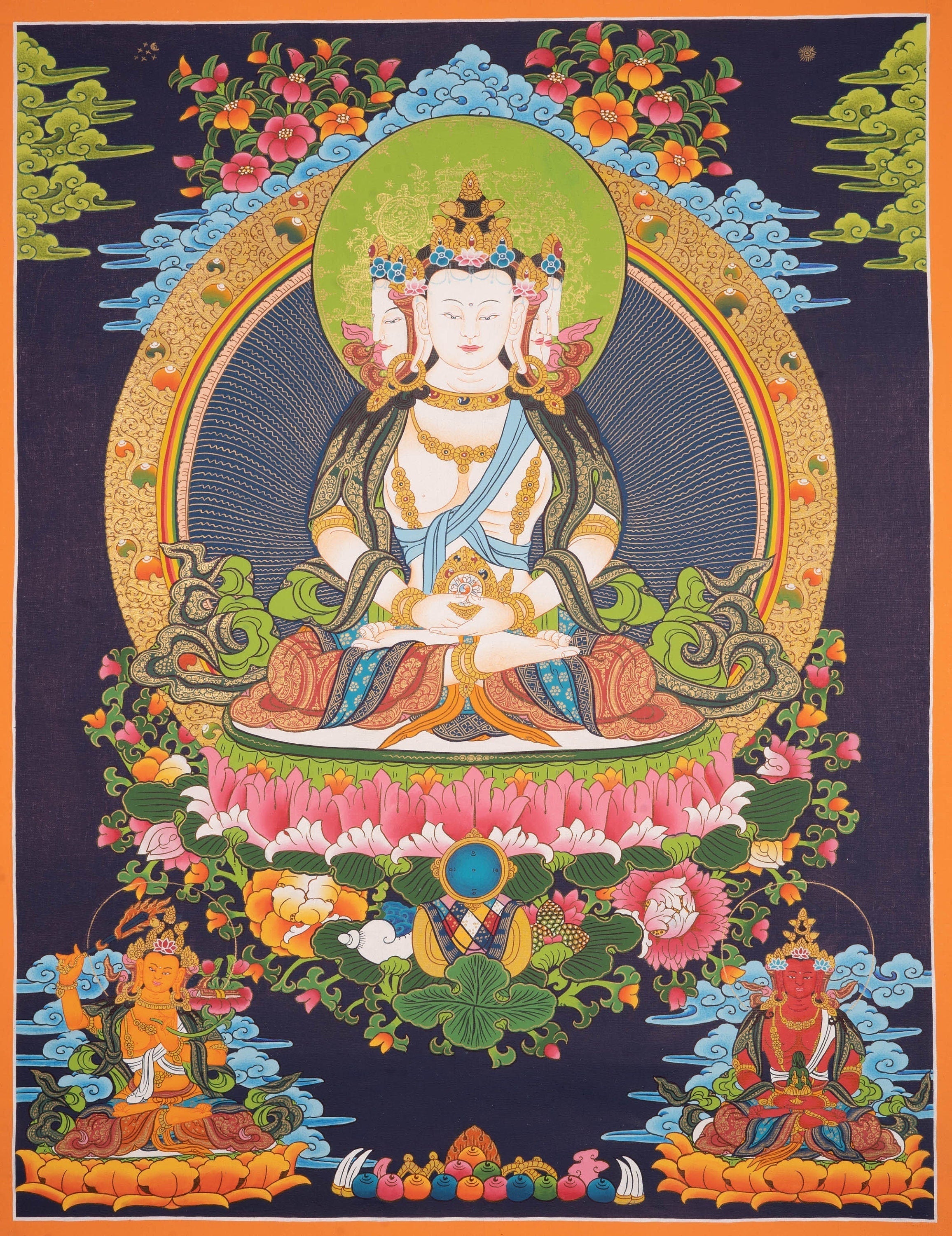 Namo Amitabho, Amitafo - Amitabha Buddha Thangka Painting - Lucky Thanka
