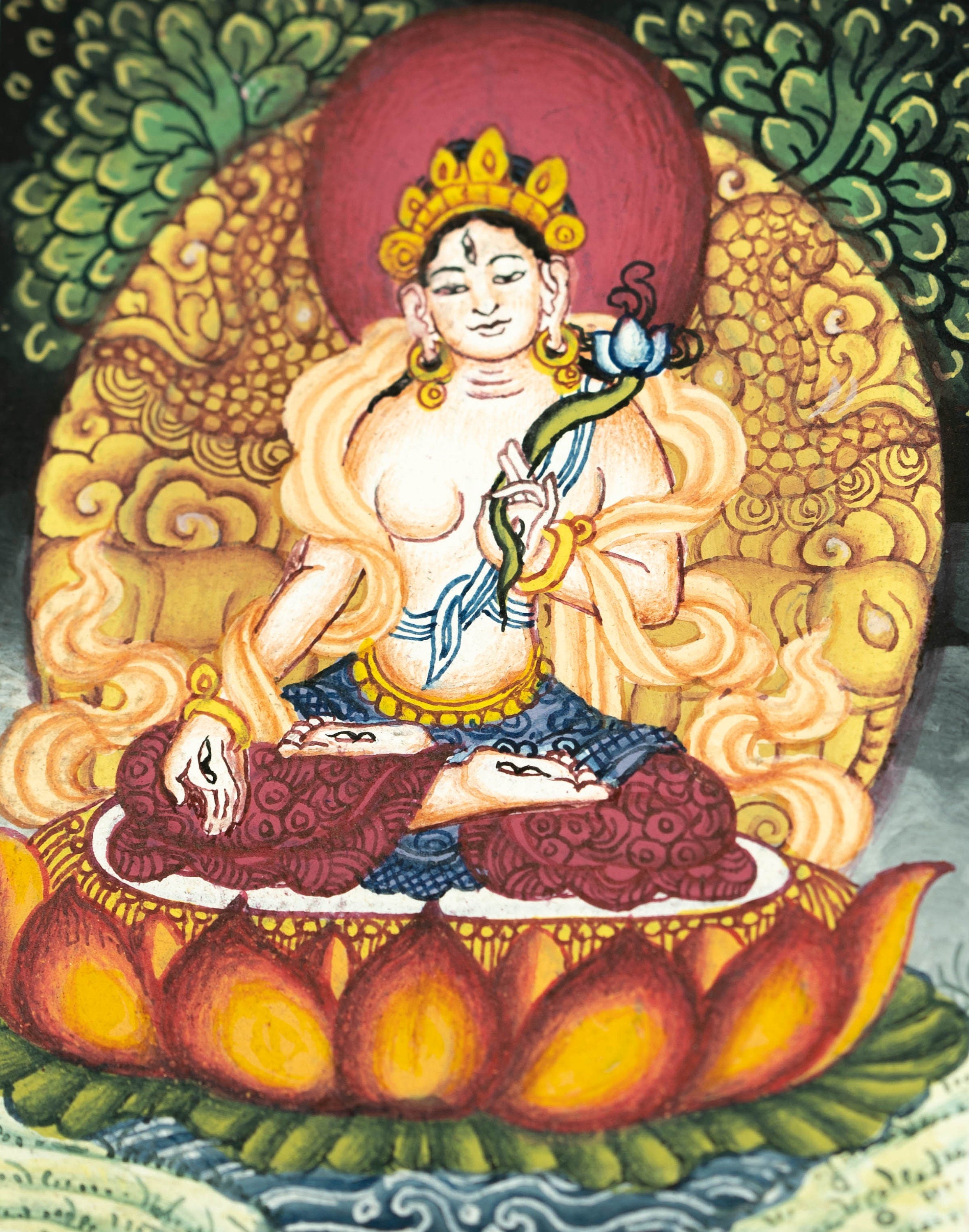Master Quality White Tara Ghau Thangka - Lucky Thanka