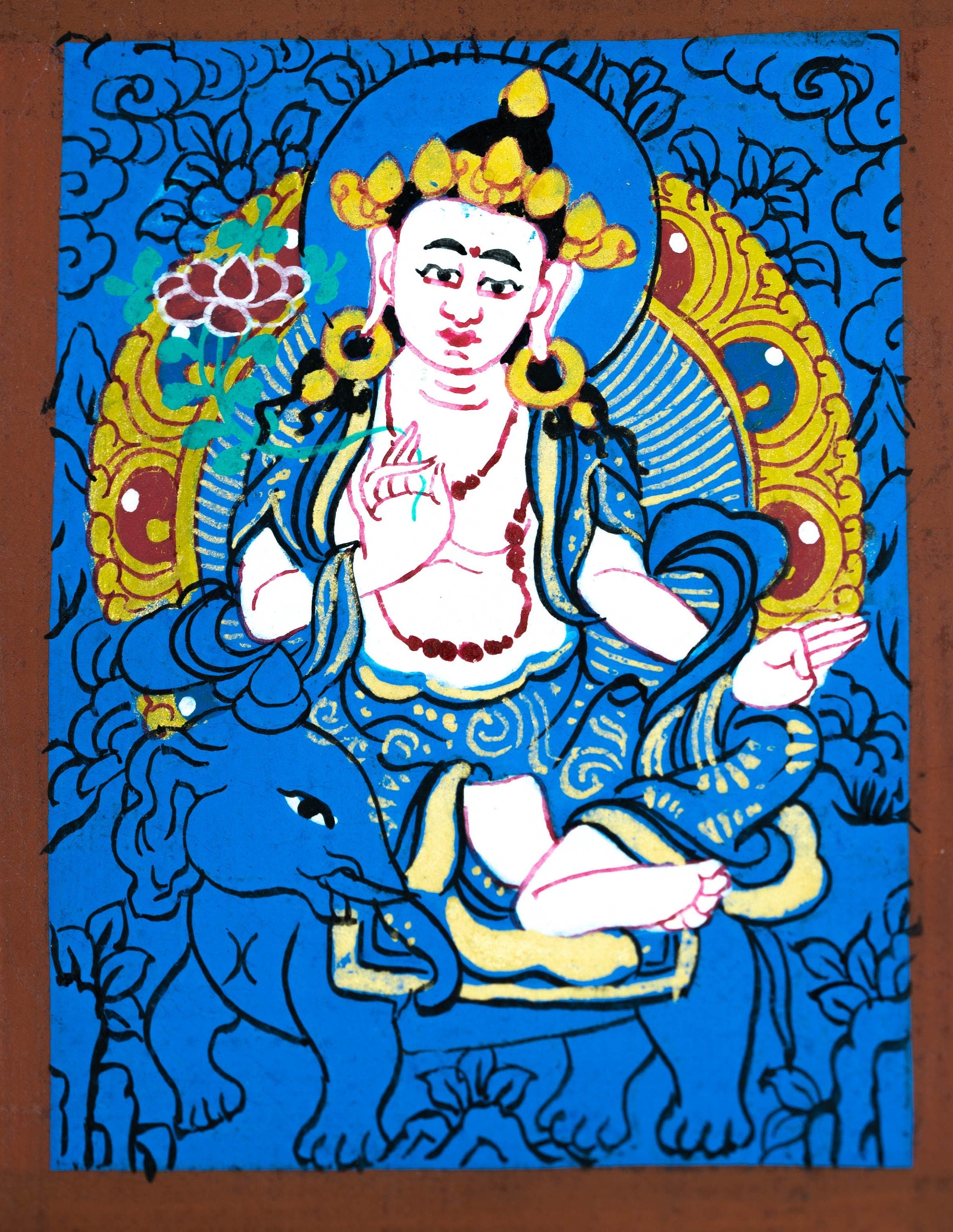 Tara on Elephant Ghau Thangka - Lucky Thanka