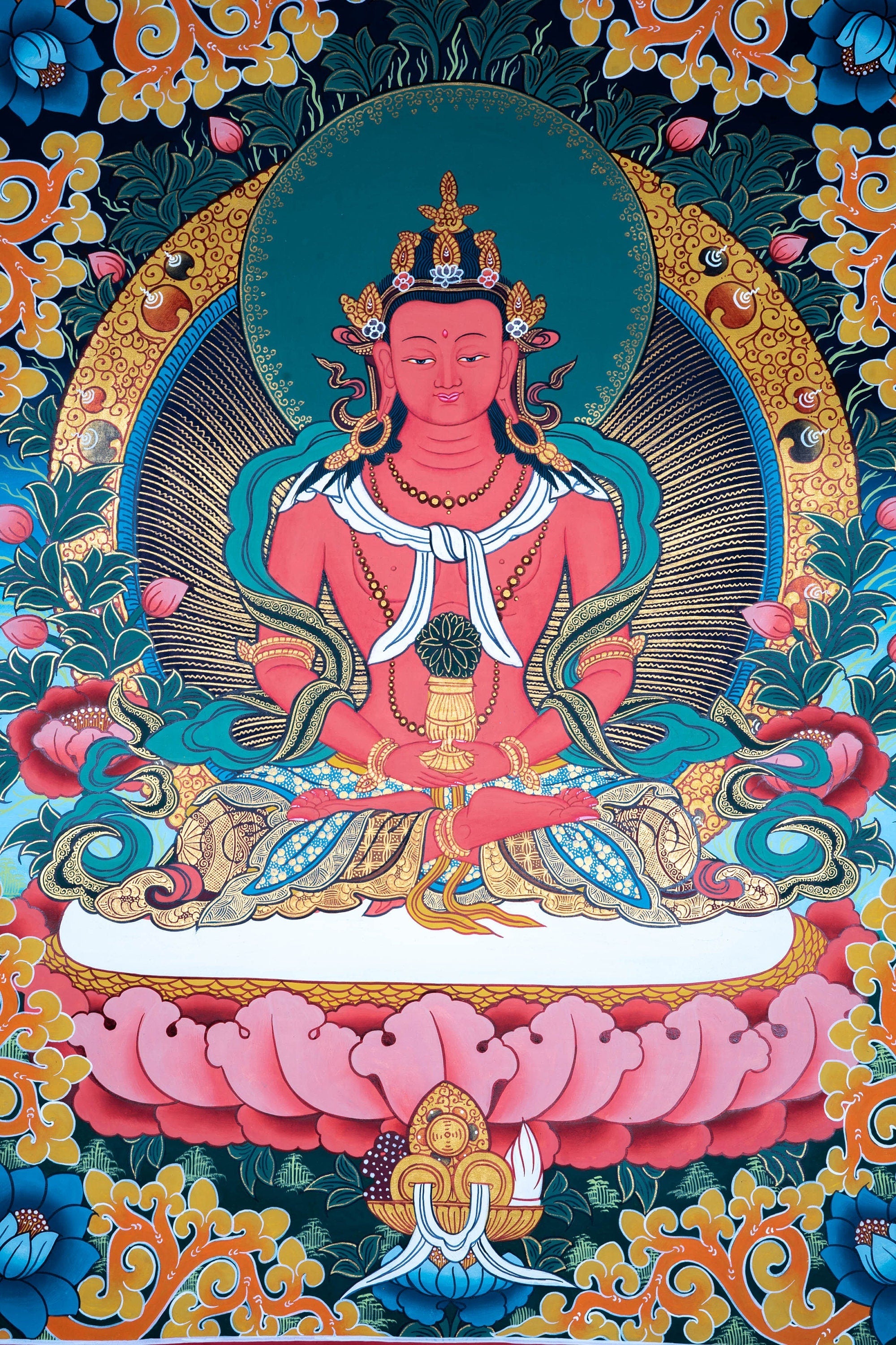 Buddha of Infinite Light - Amitayus Buddha Thangka - Lucky Thanka
