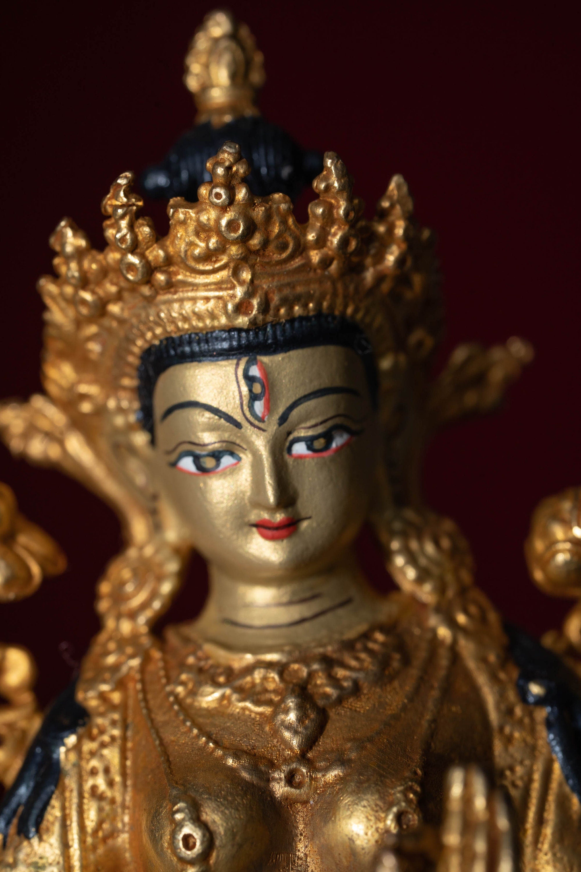 White Tara Gold Plated Statue - Lucky Thanka