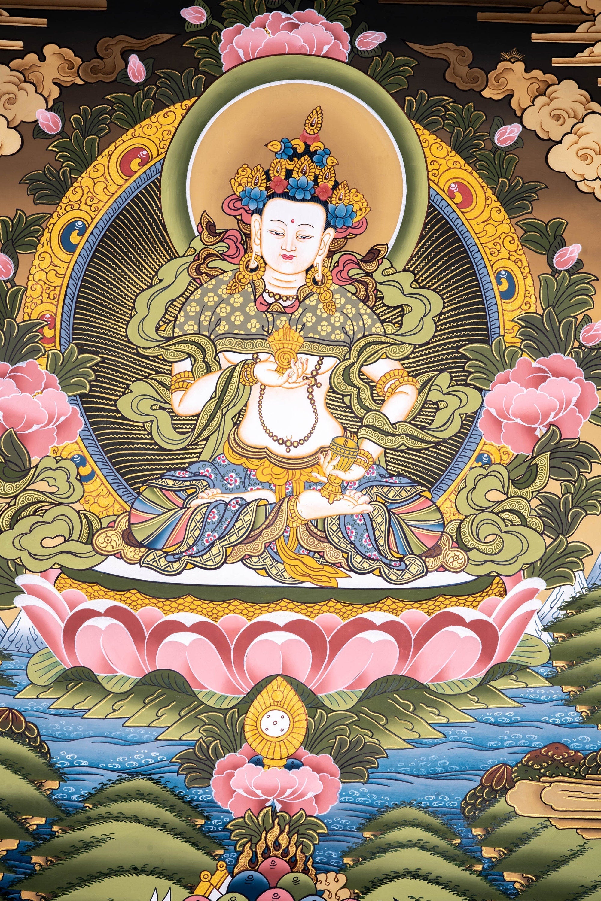 Great Purifier Vajrasattva - Genuine Thangka Painting - Lucky Thanka